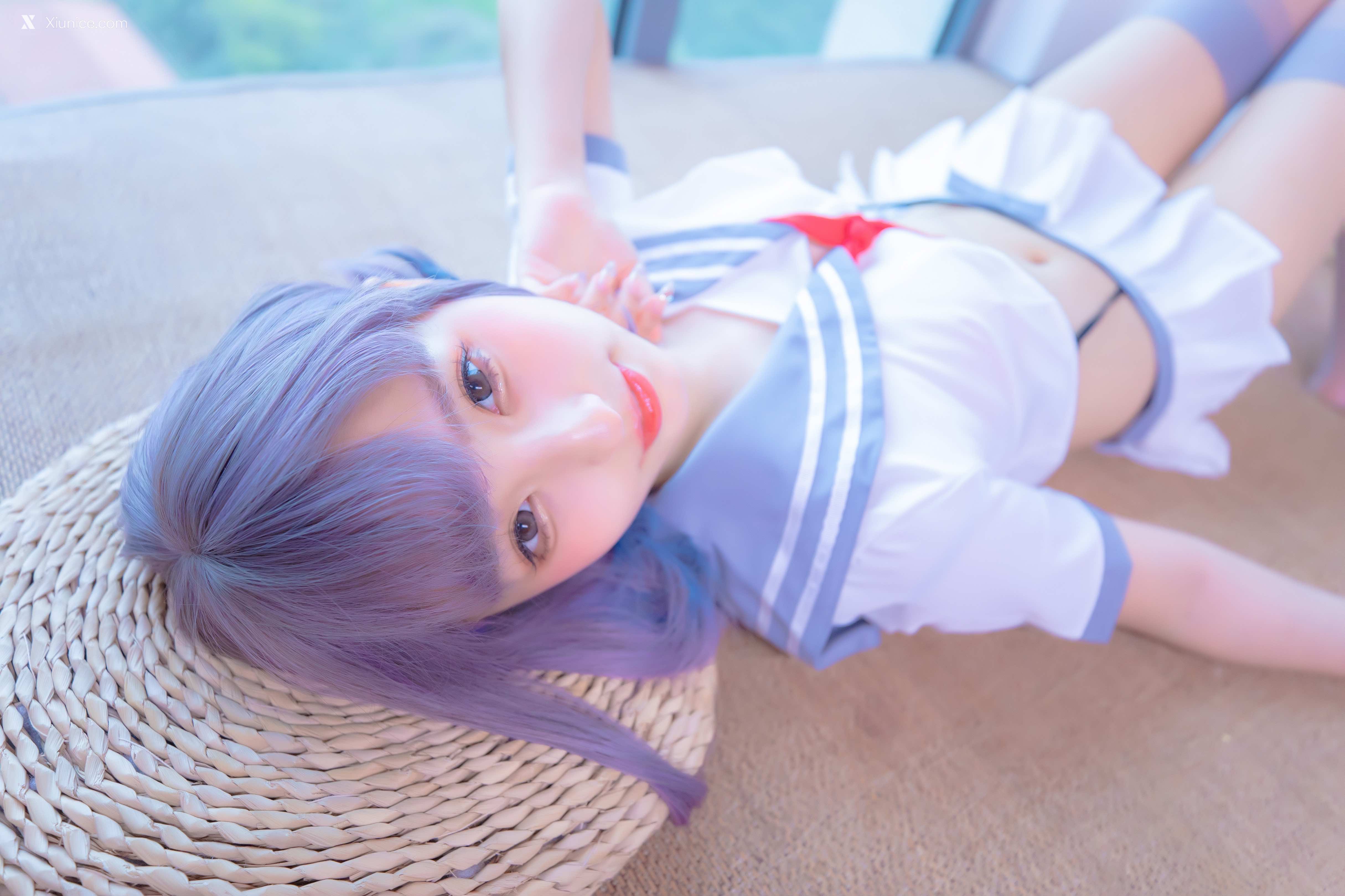 Coser@神楽坂真冬 Vol.100 灰丝吊带JK 第60张