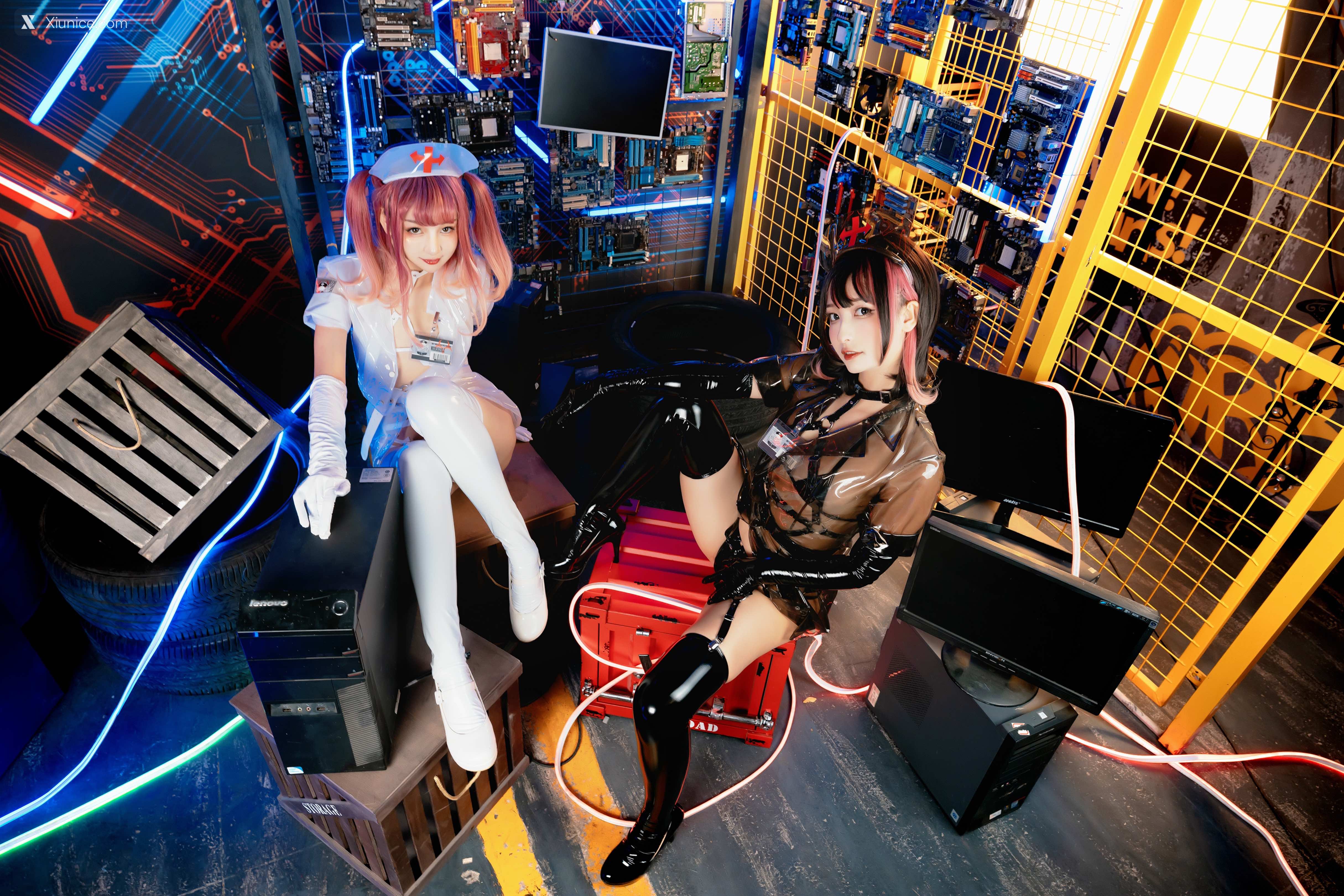Coser@神楽坂真冬 Vol.057 绝对企画-透明黑白护士双人《無色哲学》 第102张