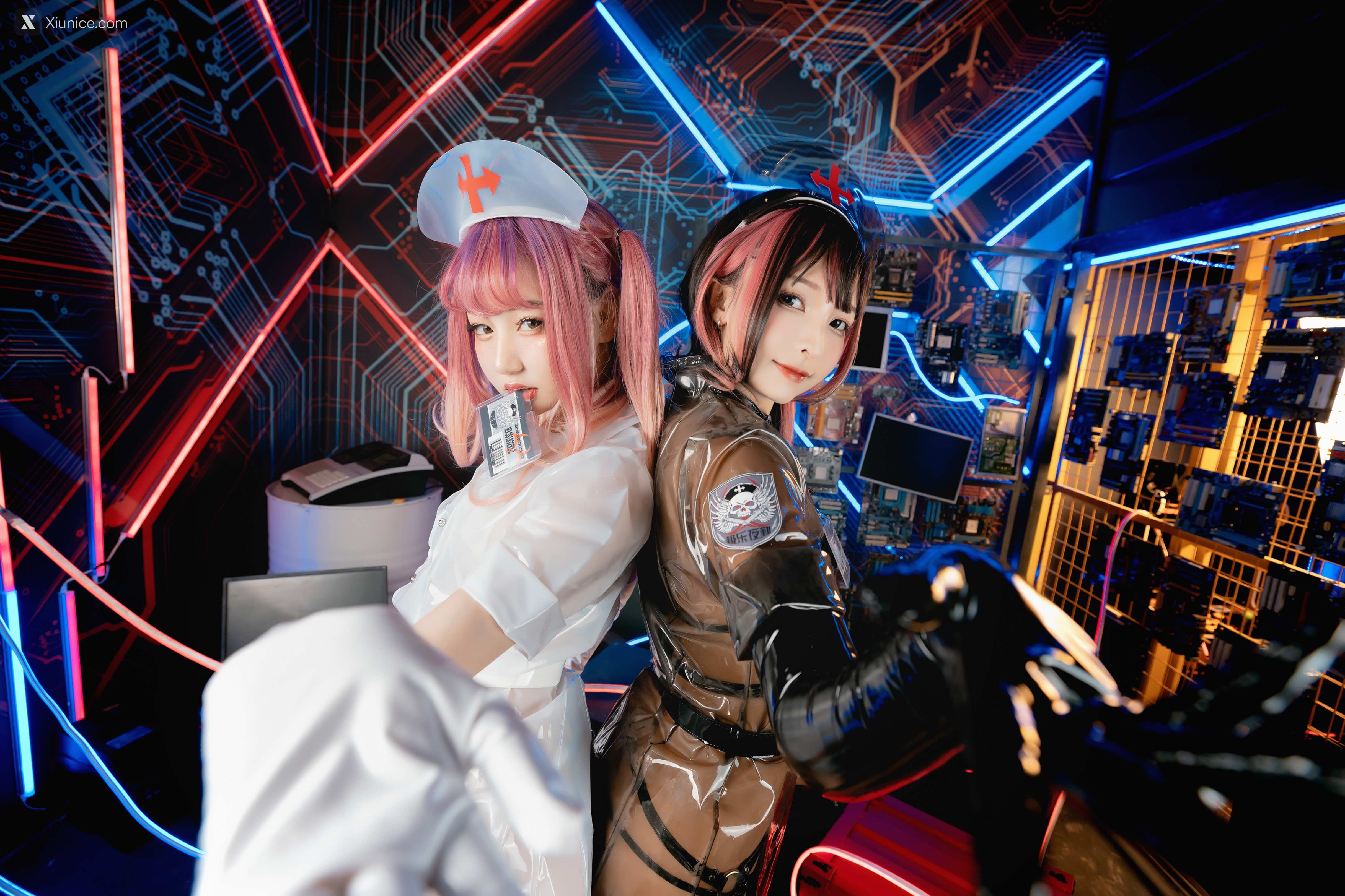 Coser@神楽坂真冬 Vol.057 绝对企画-透明黑白护士双人《無色哲学》 第84张