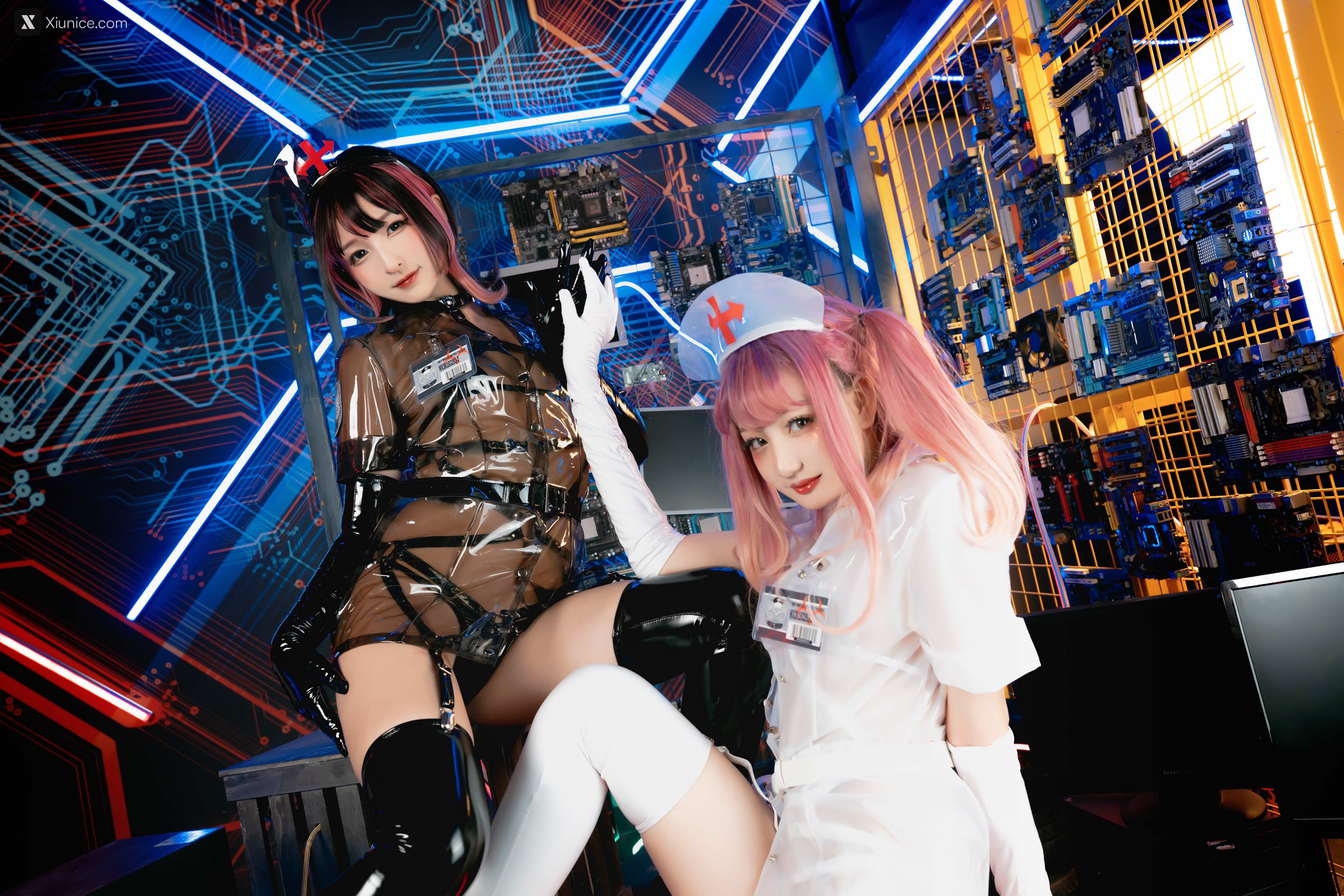Coser@神楽坂真冬 Vol.057 绝对企画-透明黑白护士双人《無色哲学》 第69张