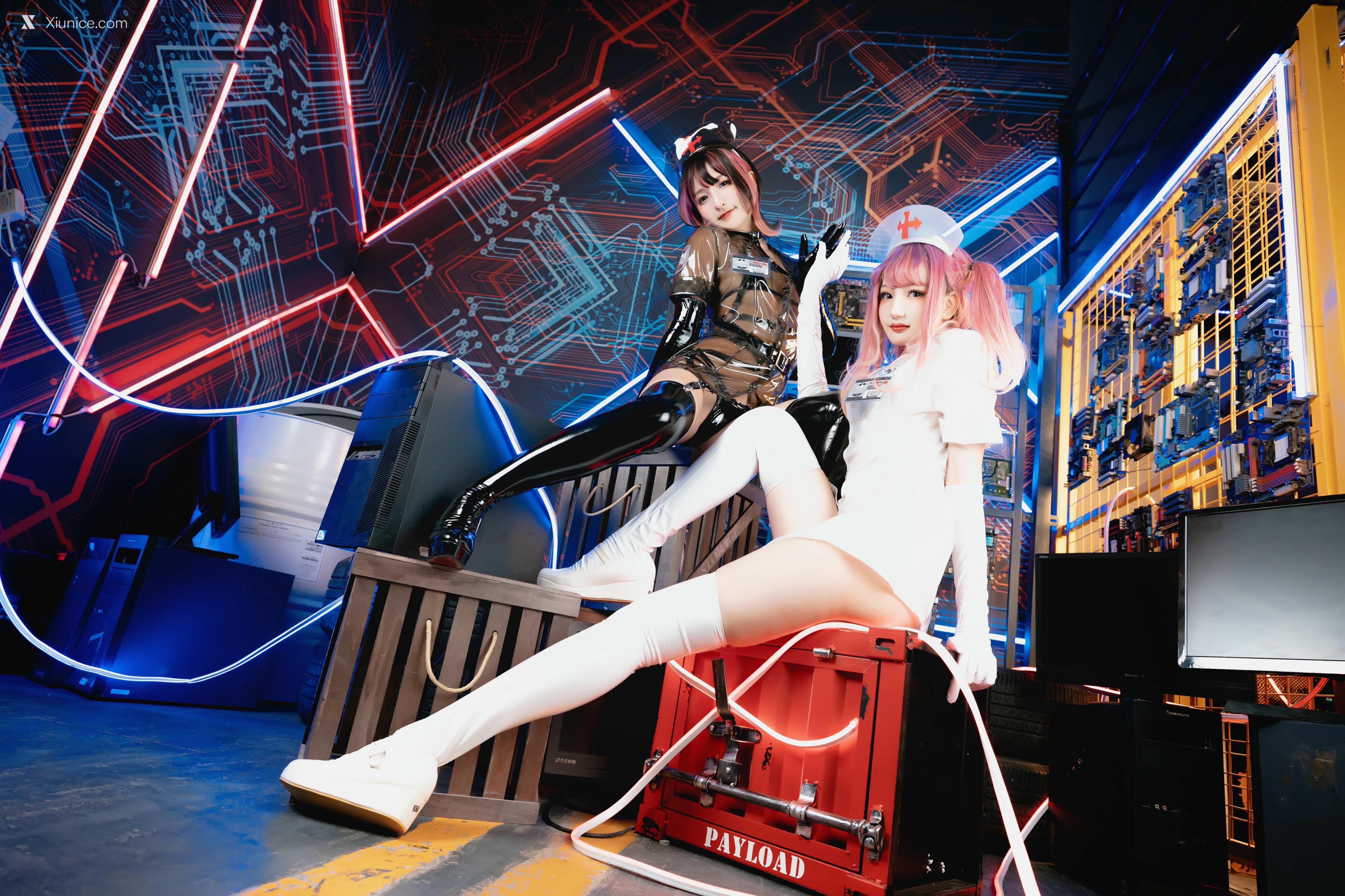 Coser@神楽坂真冬 Vol.057 绝对企画-透明黑白护士双人《無色哲学》 第70张