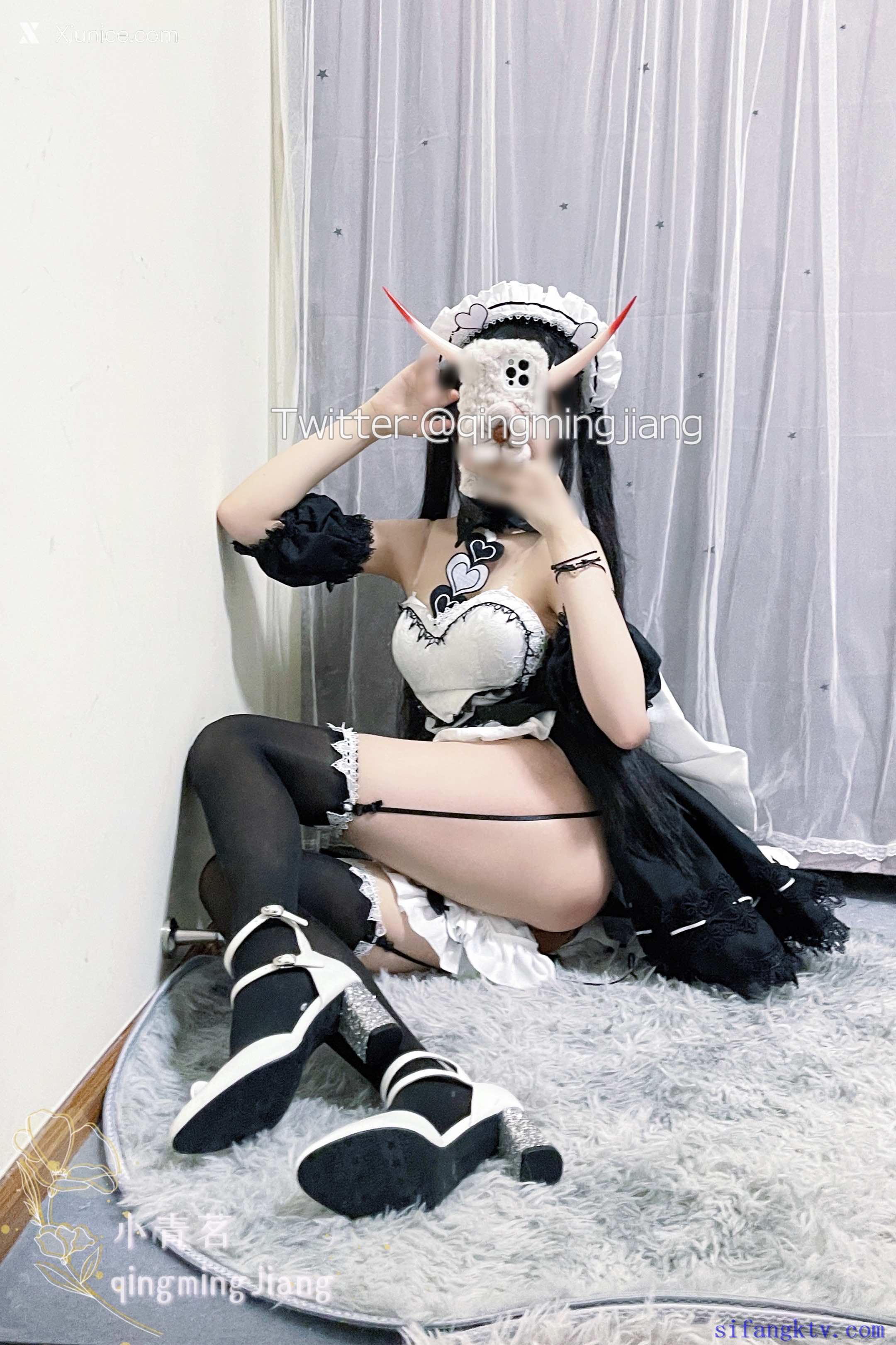 Coser@小青茗 黑丝女仆 第2张
