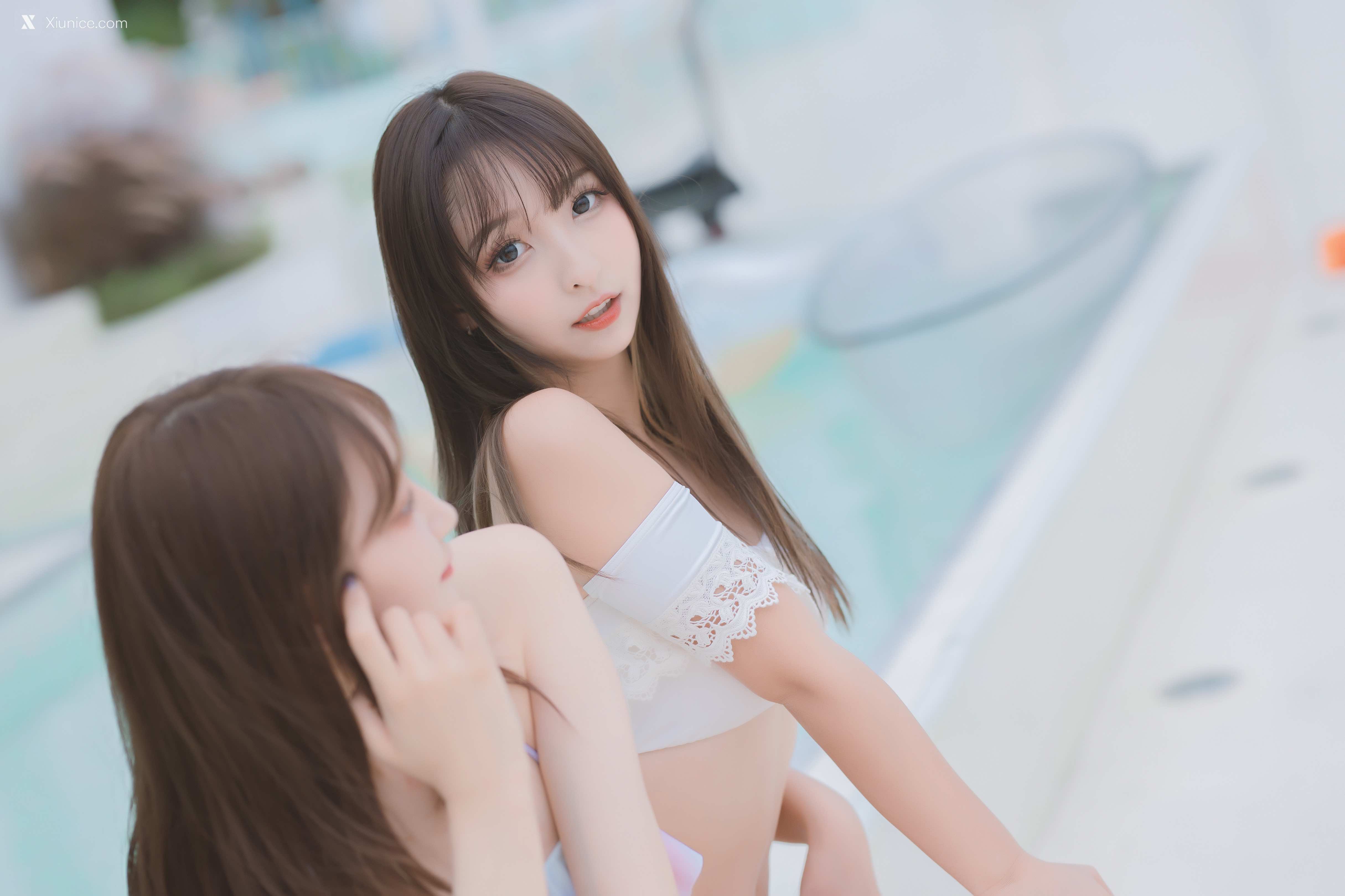 Coser@神楽坂真冬 Vol.058 绝对企画-夏日双人比基尼《笑颜水时计》 第18张