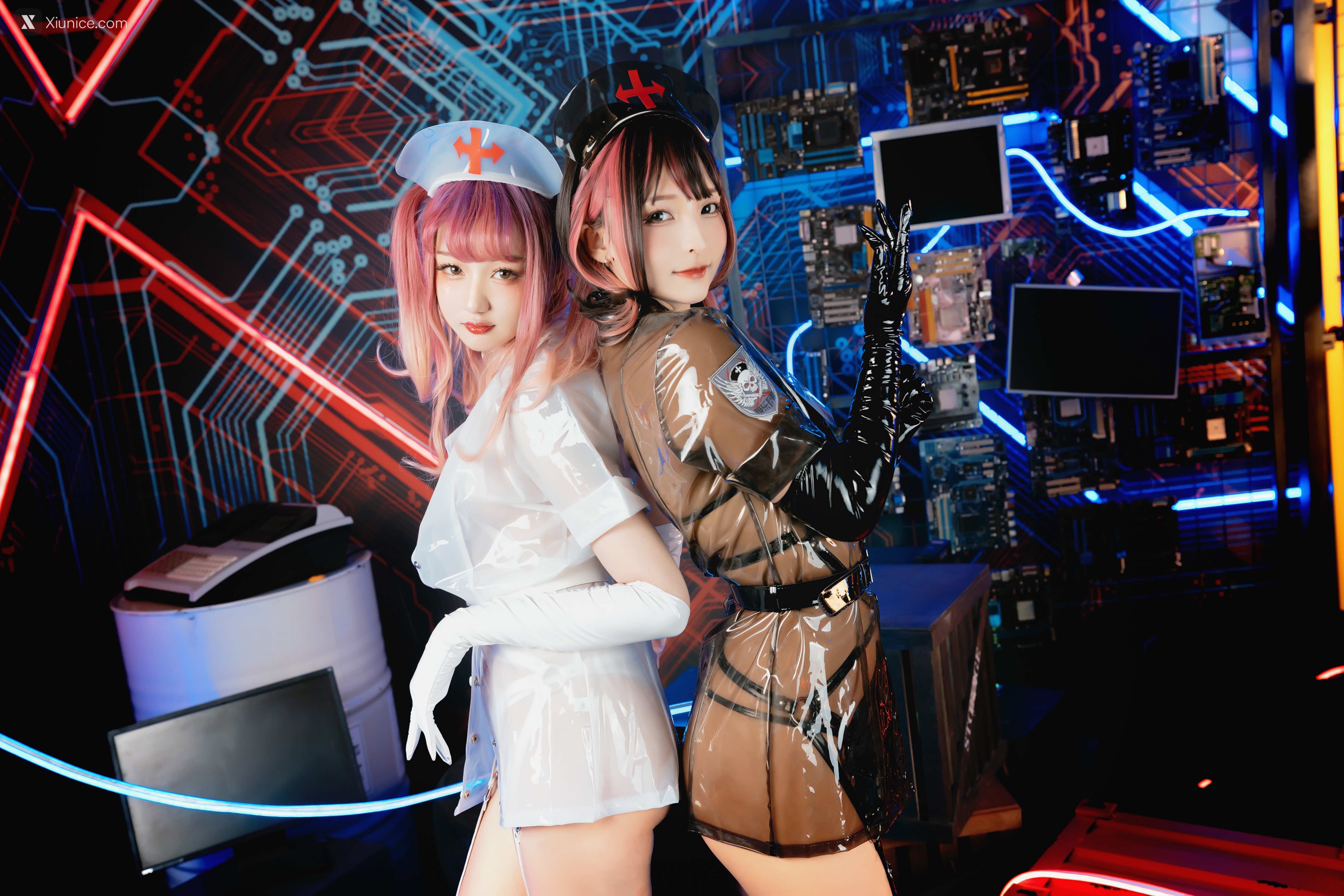 Coser@神楽坂真冬 Vol.057 绝对企画-透明黑白护士双人《無色哲学》 第82张