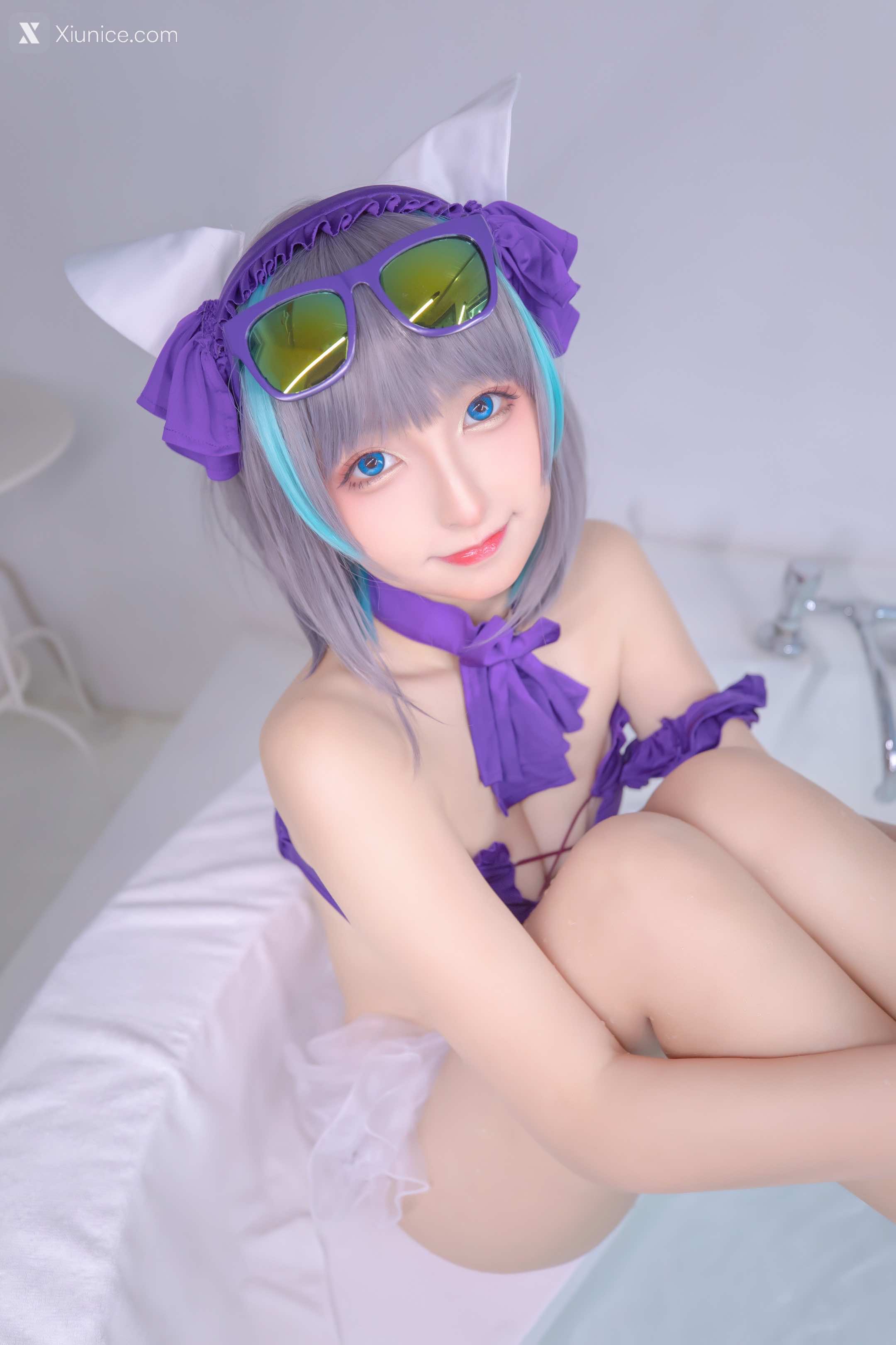 Coser@神楽坂真冬 Vol.085 绝对企画-柴郡cos《纯色庭院》 第60张