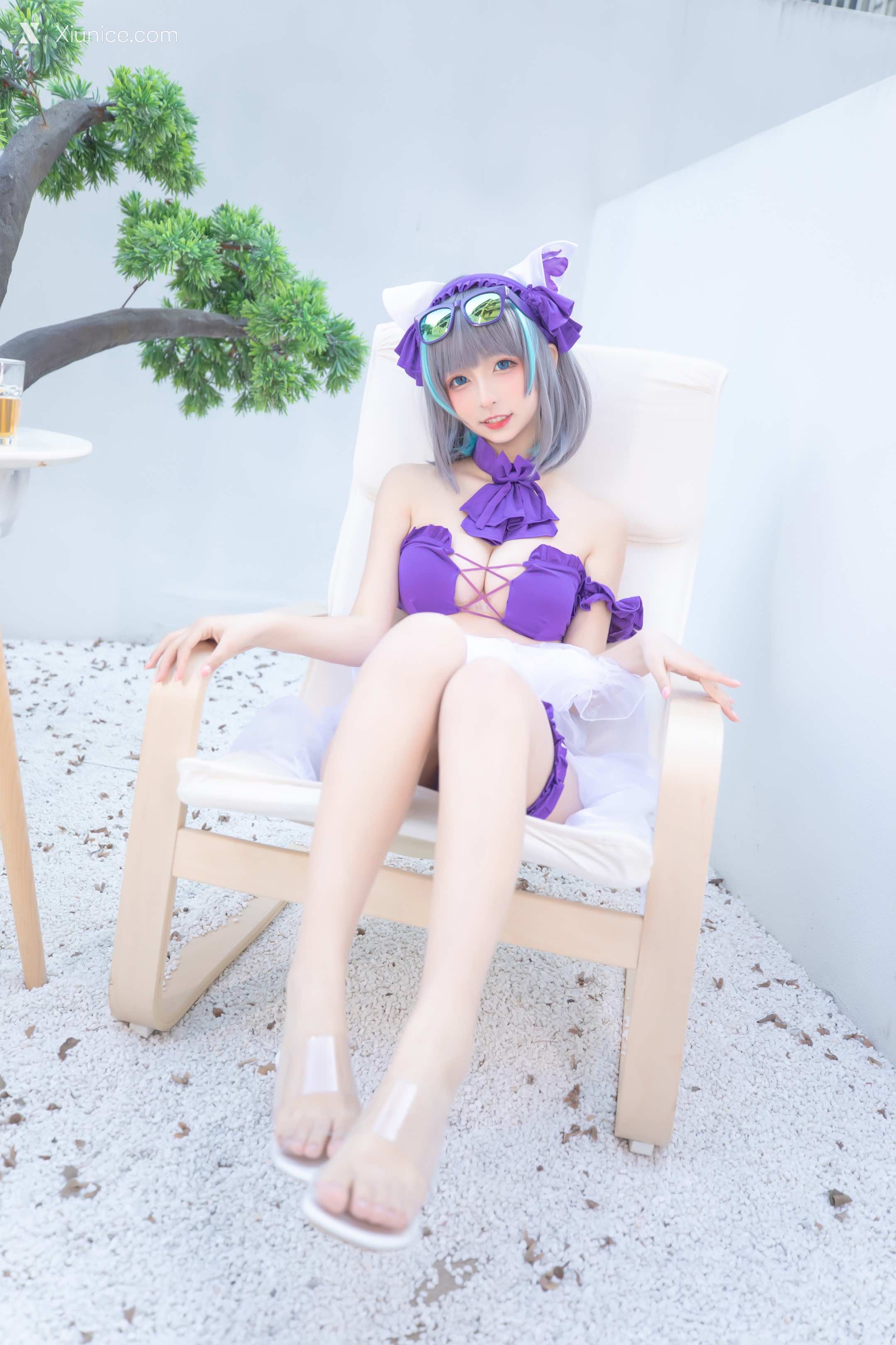 Coser@神楽坂真冬 Vol.085 绝对企画-柴郡cos《纯色庭院》 第2张