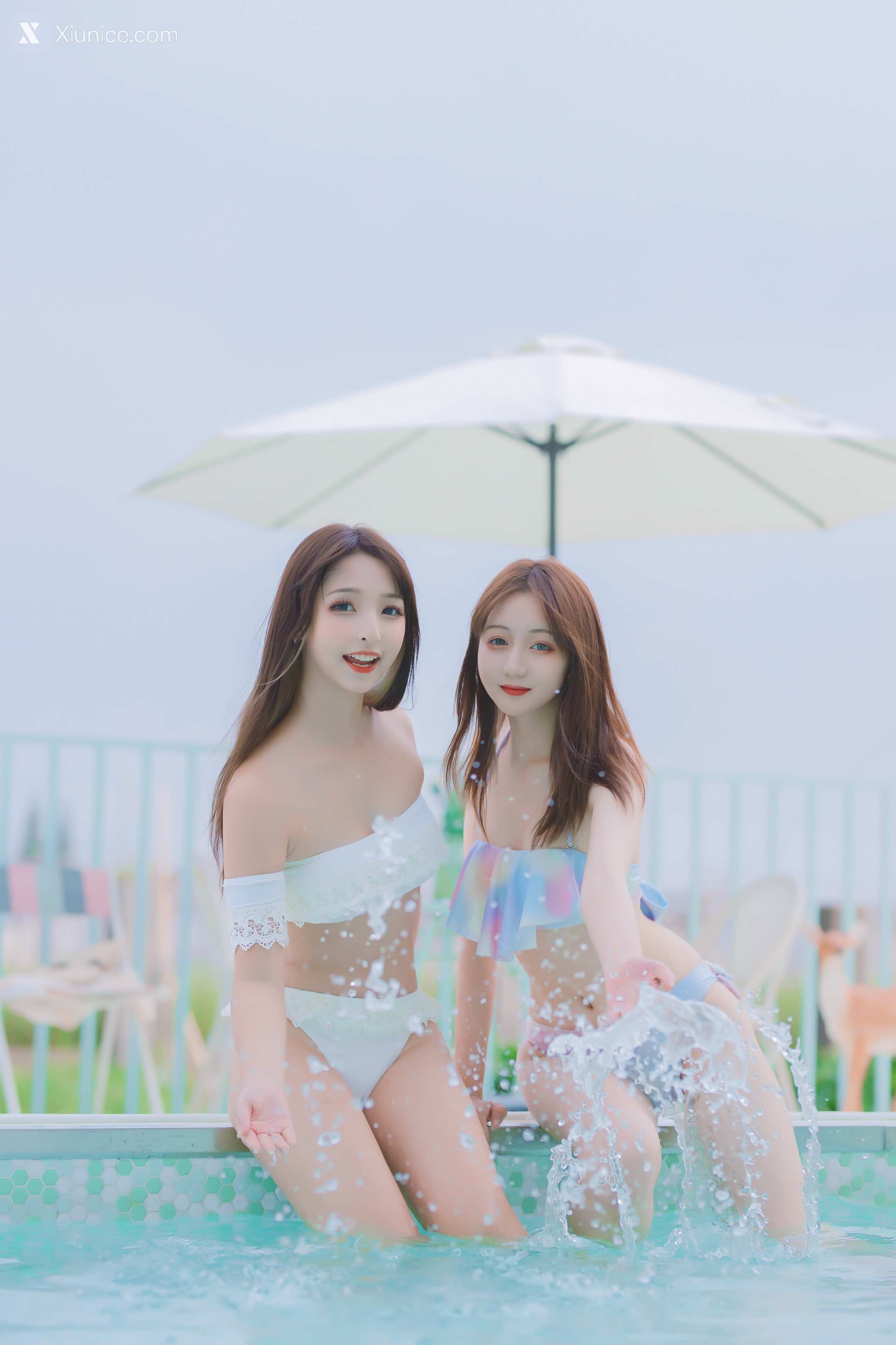 Coser@神楽坂真冬 Vol.058 绝对企画-夏日双人比基尼《笑颜水时计》 第31张