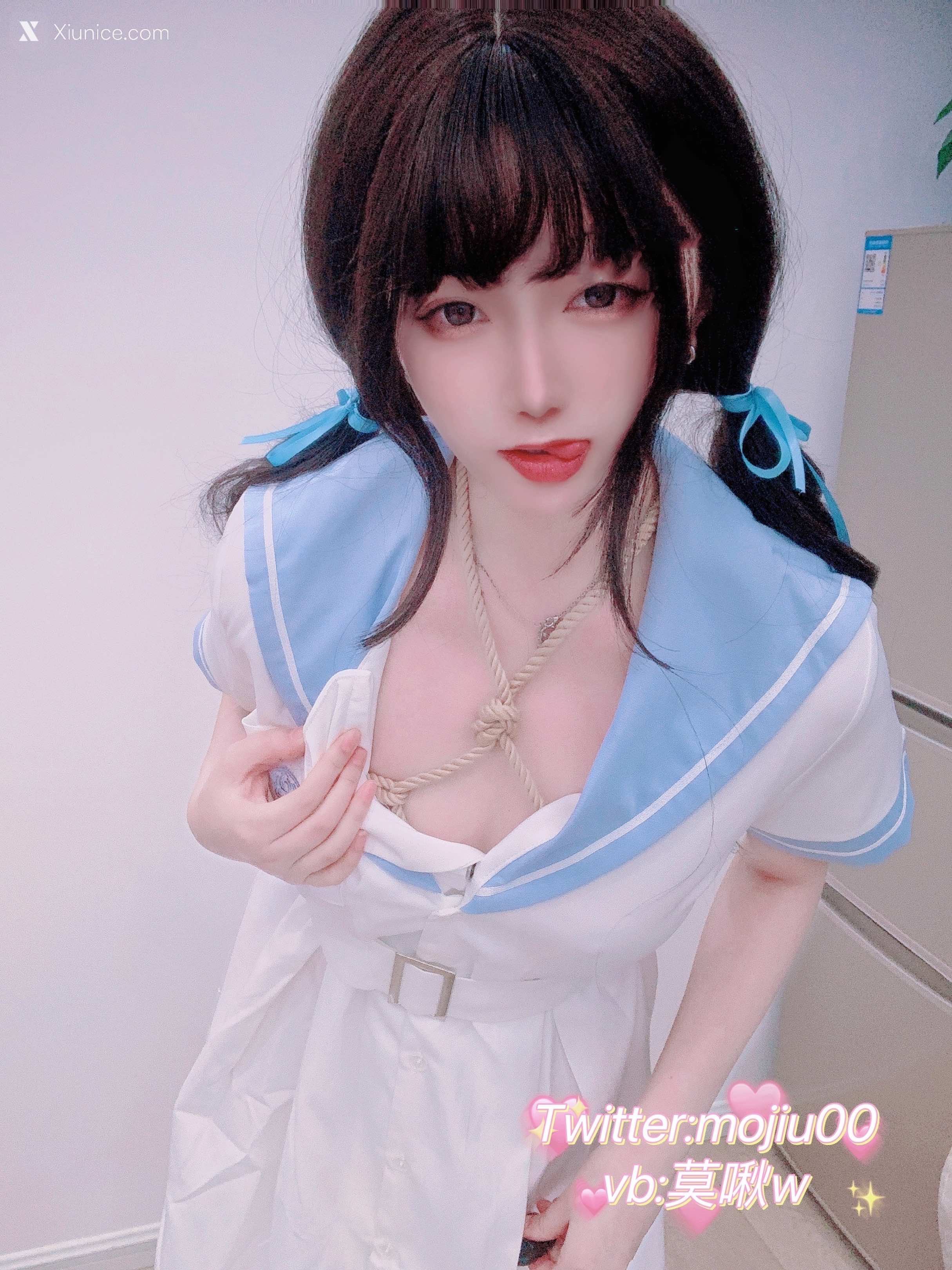 Coser@小青茗 反差美少女诱惑白丝JK 第15张