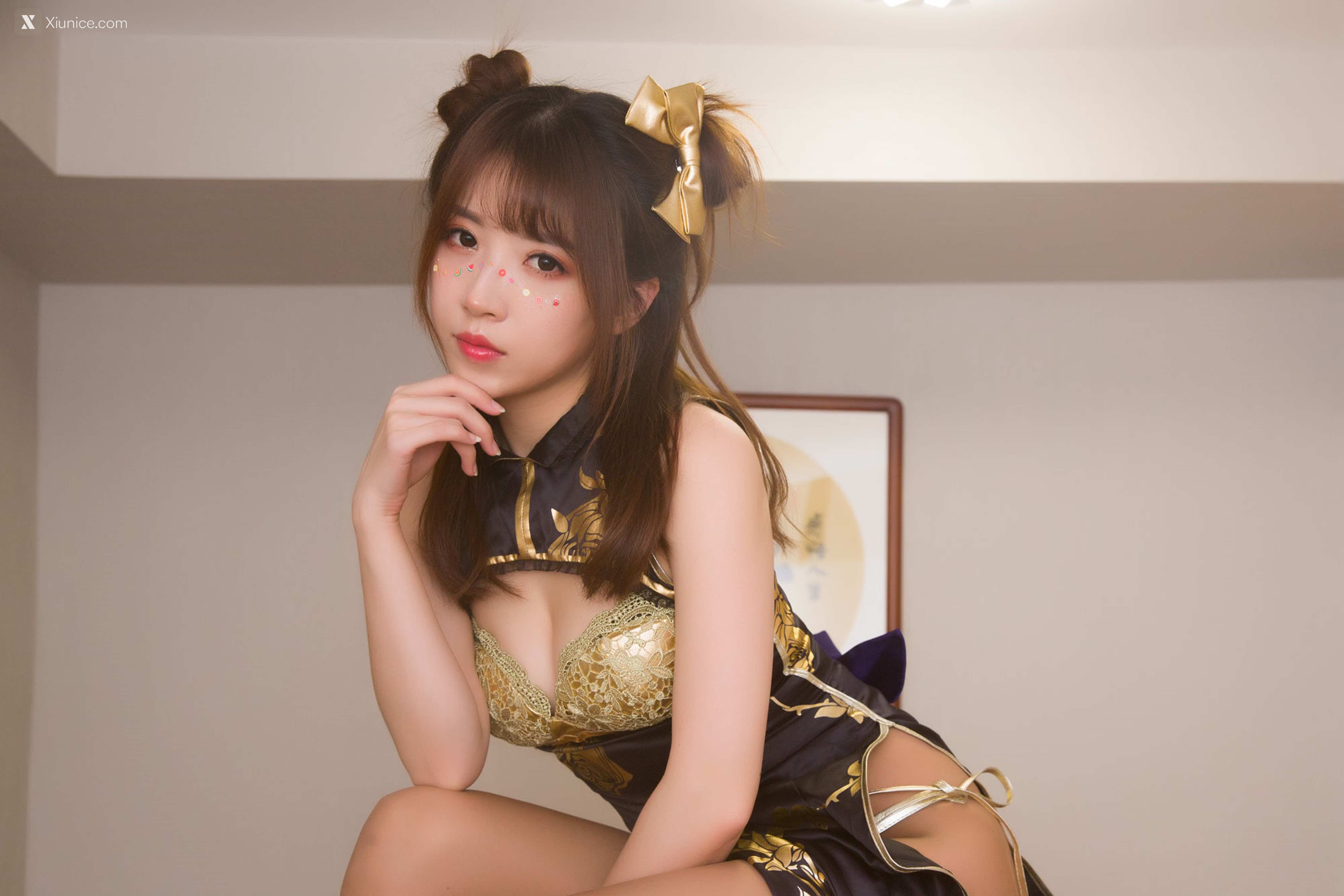 Coser@小女巫露娜 Vol.005 金丝旗袍 第9张