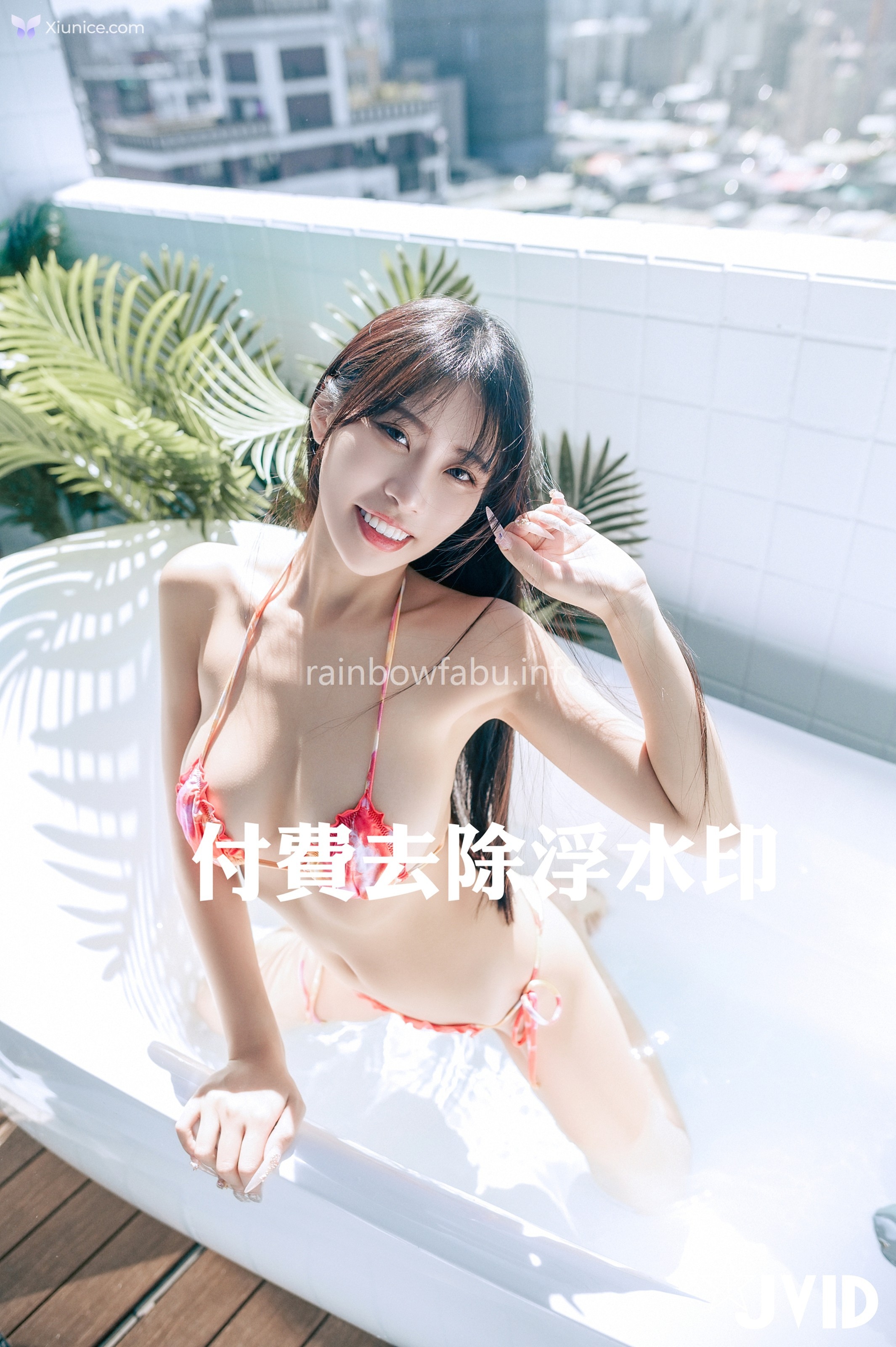 JVID WenHsin 玟妡 – 濕身陽台戲水夏日多巴胺超小片比基尼羊入虎口不吃對不起自己 第75张