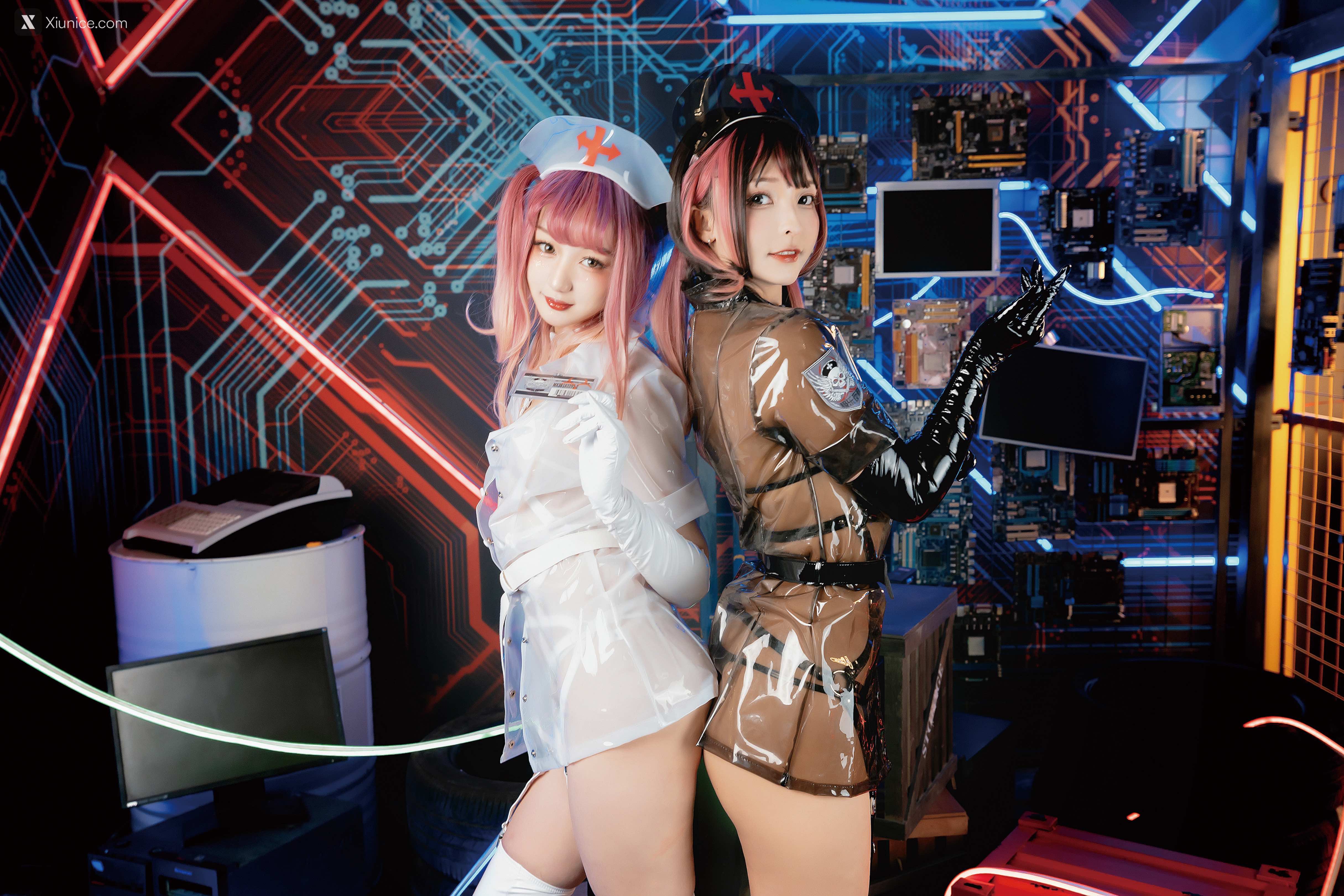 Coser@神楽坂真冬 Vol.057 绝对企画-透明黑白护士双人《無色哲学》 第50张