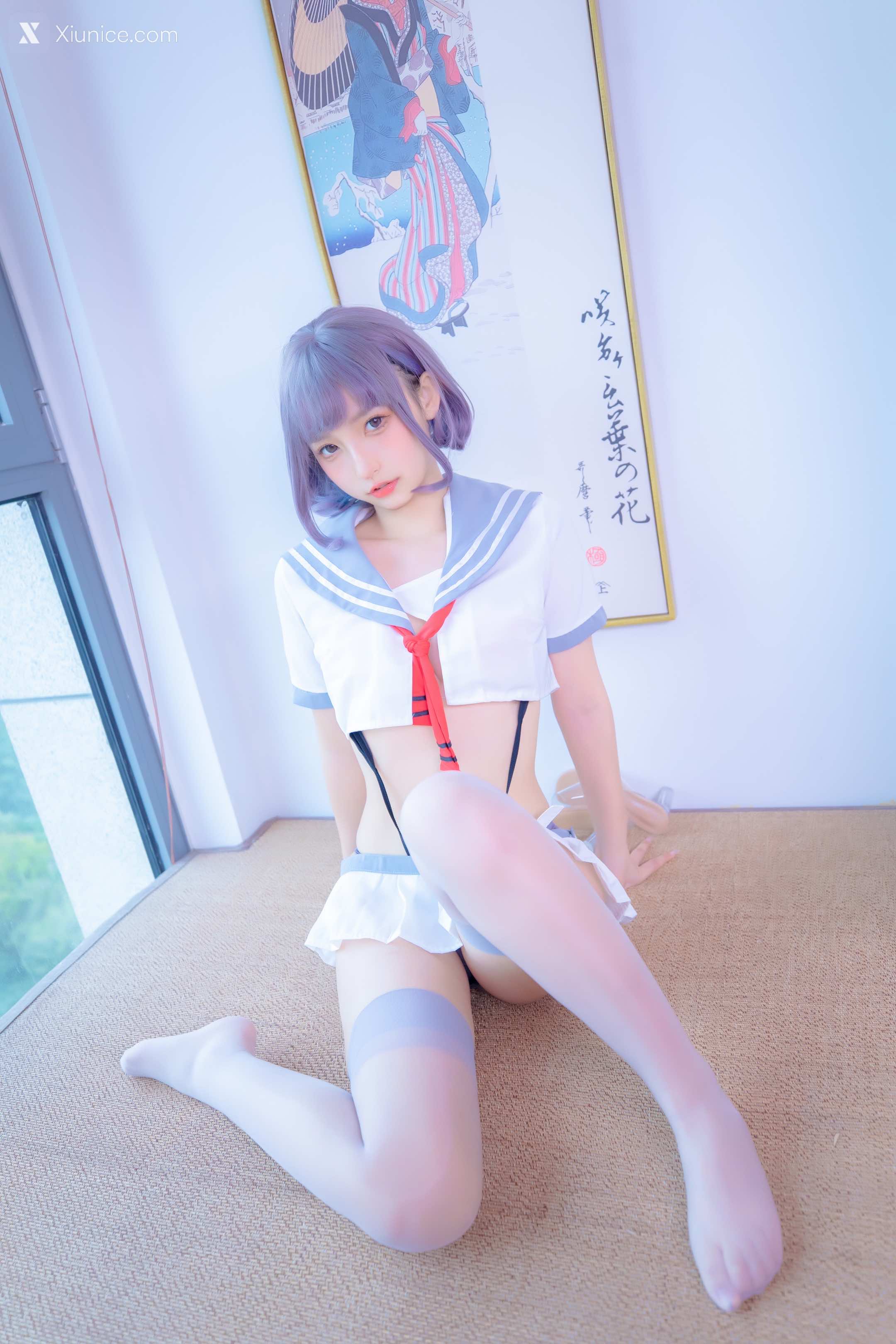 Coser@神楽坂真冬 Vol.100 灰丝吊带JK 第63张