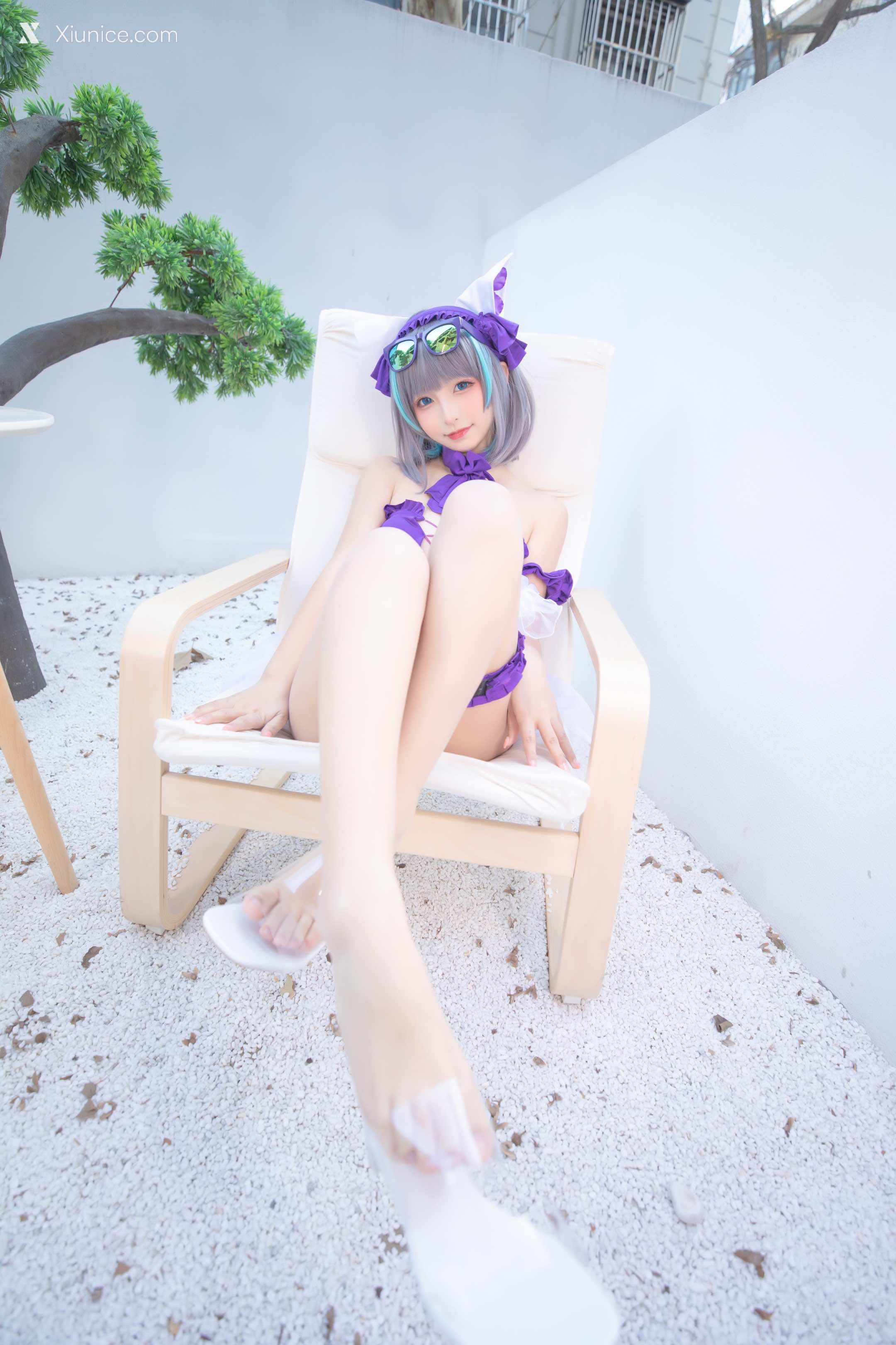 Coser@神楽坂真冬 Vol.085 绝对企画-柴郡cos《纯色庭院》 第19张