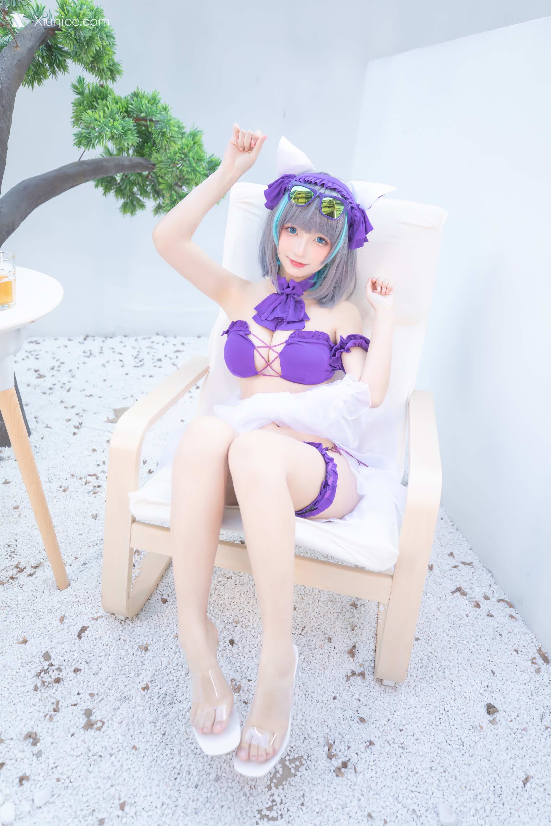 Coser@神楽坂真冬 Vol.085 绝对企画-柴郡cos《纯色庭院》 第3张