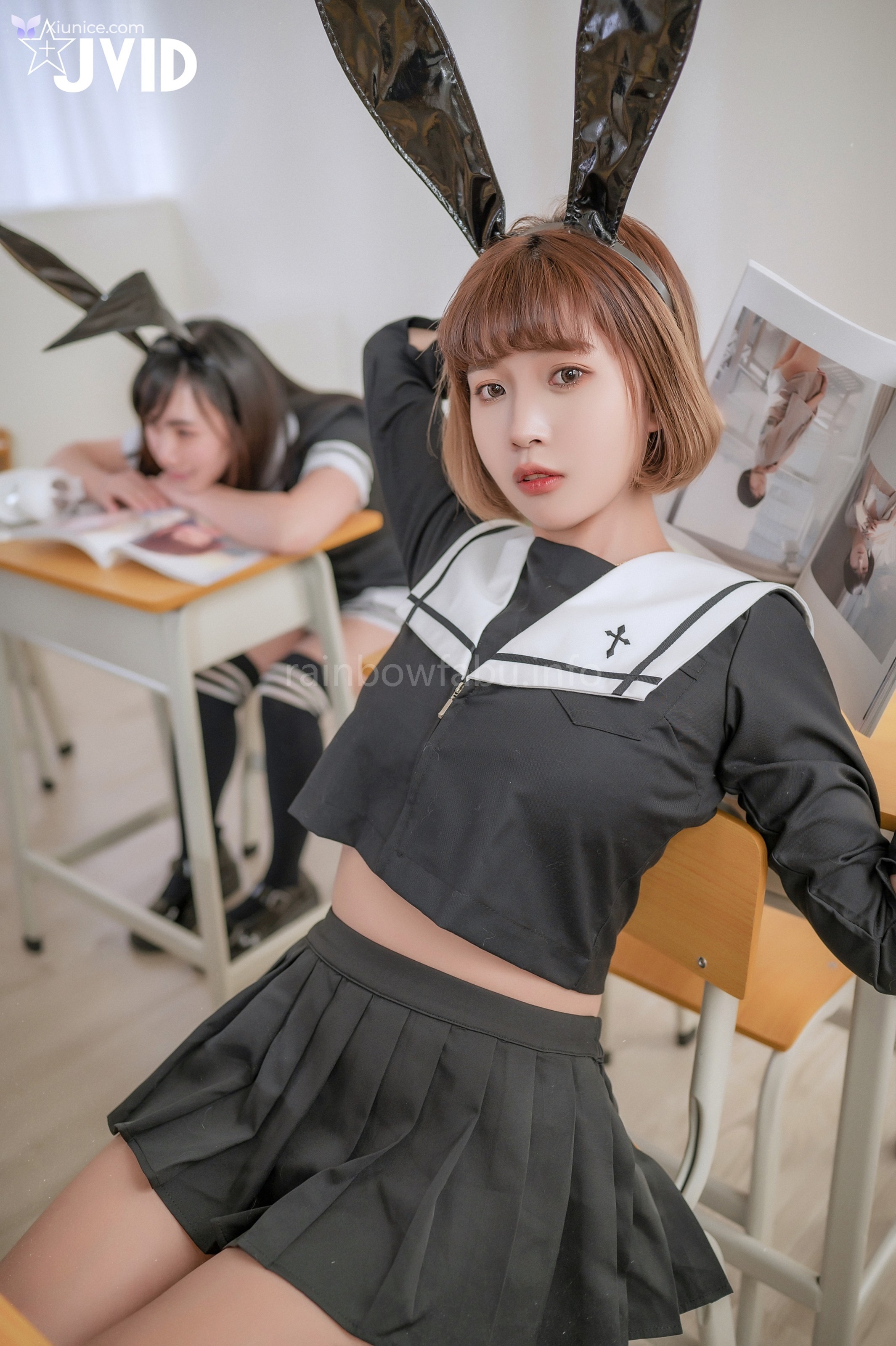 JVID 果寶寶 葉思敏 – 淫欲の萌兔學園 女神級巨乳同框果寶寶和葉思敏在教室裡搞出什麼火花讓老師好難為情 第152张