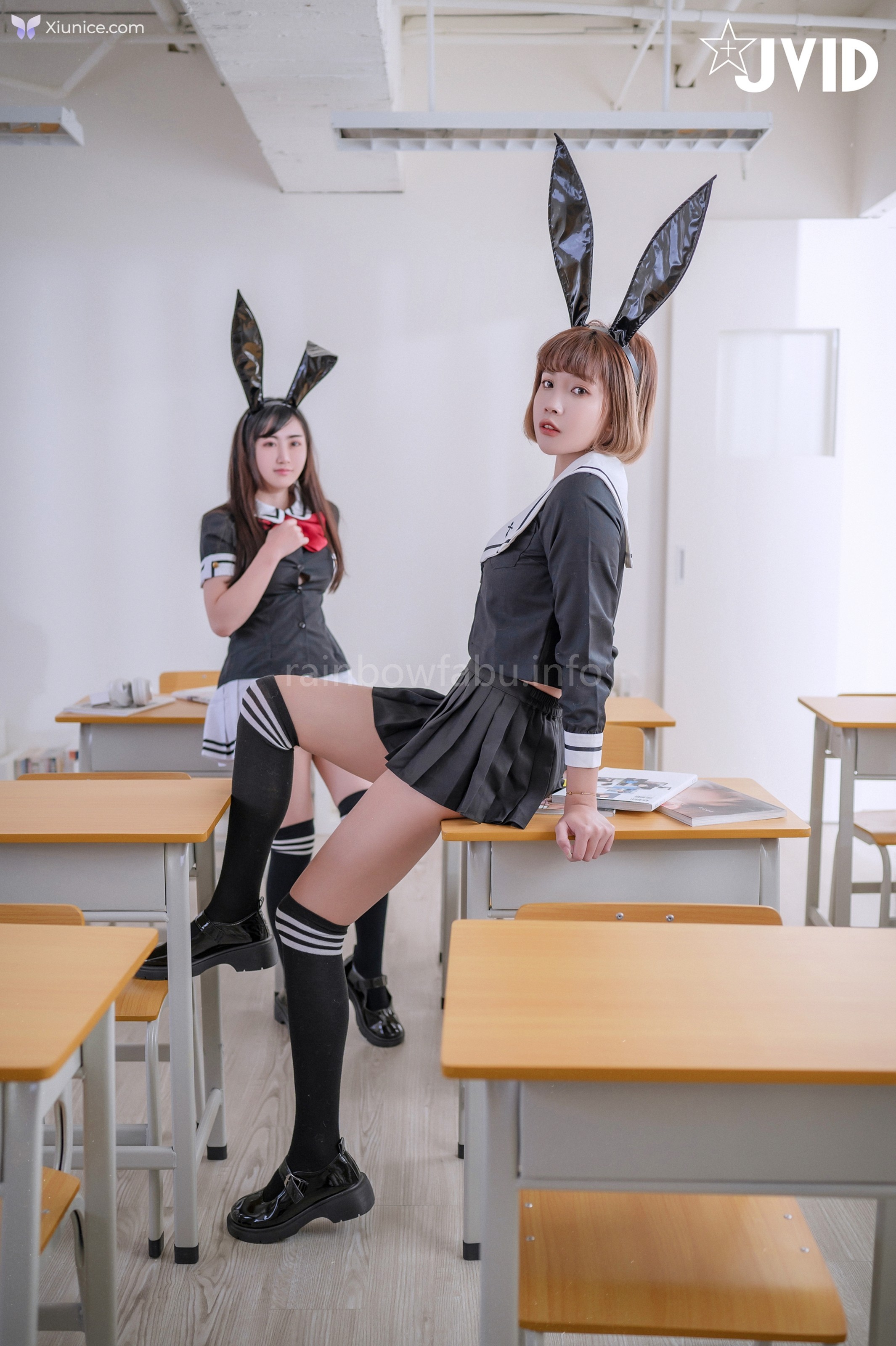 JVID 果寶寶 葉思敏 – 淫欲の萌兔學園 女神級巨乳同框果寶寶和葉思敏在教室裡搞出什麼火花讓老師好難為情 第139张