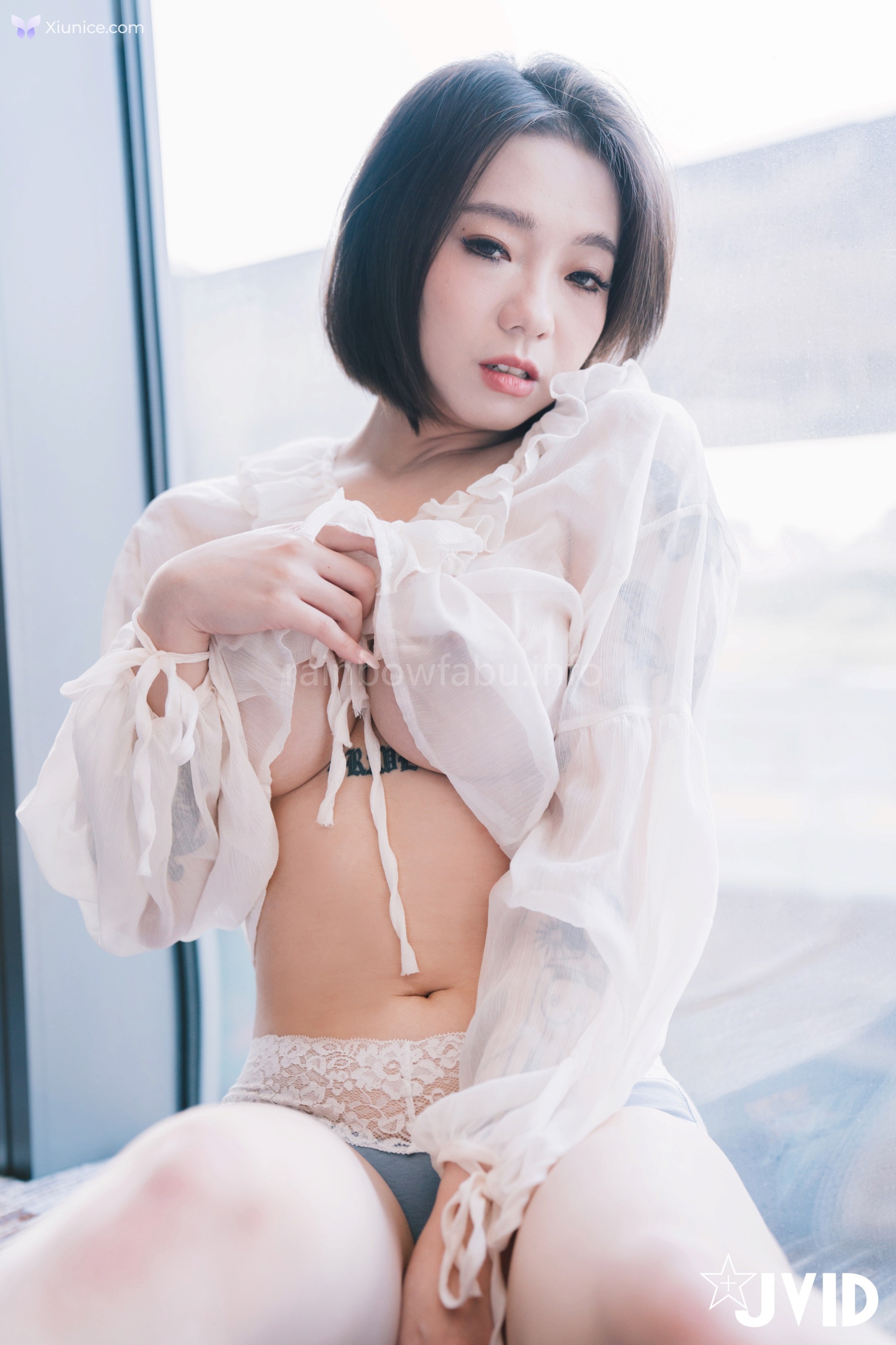 JVID 雅捷 – 你絕對沒看過的超清純從良版E奶雅捷.絕美人妻再清澀在你面前也只能兩腿開開 第6张