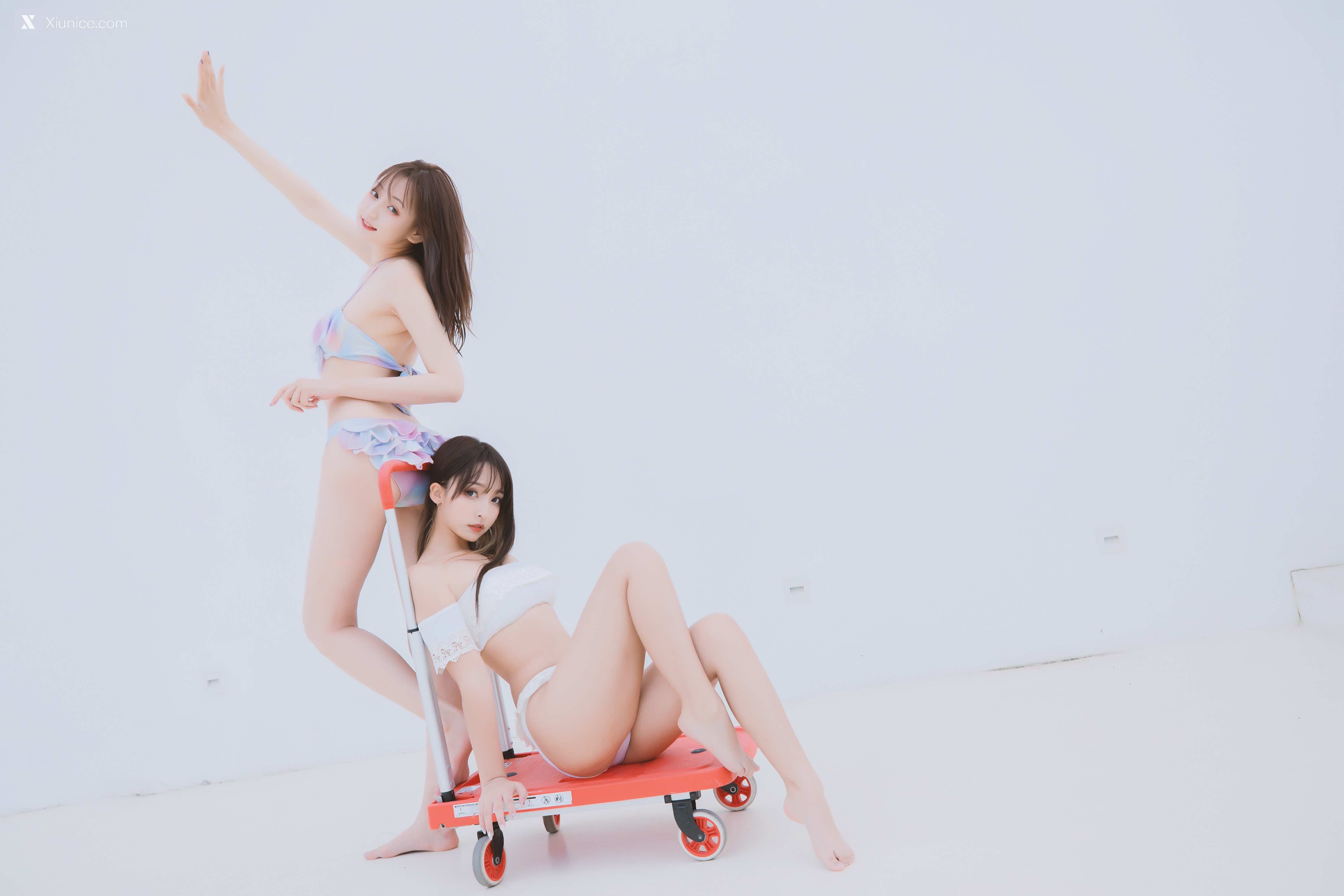 Coser@神楽坂真冬 Vol.058 绝对企画-夏日双人比基尼《笑颜水时计》 第79张