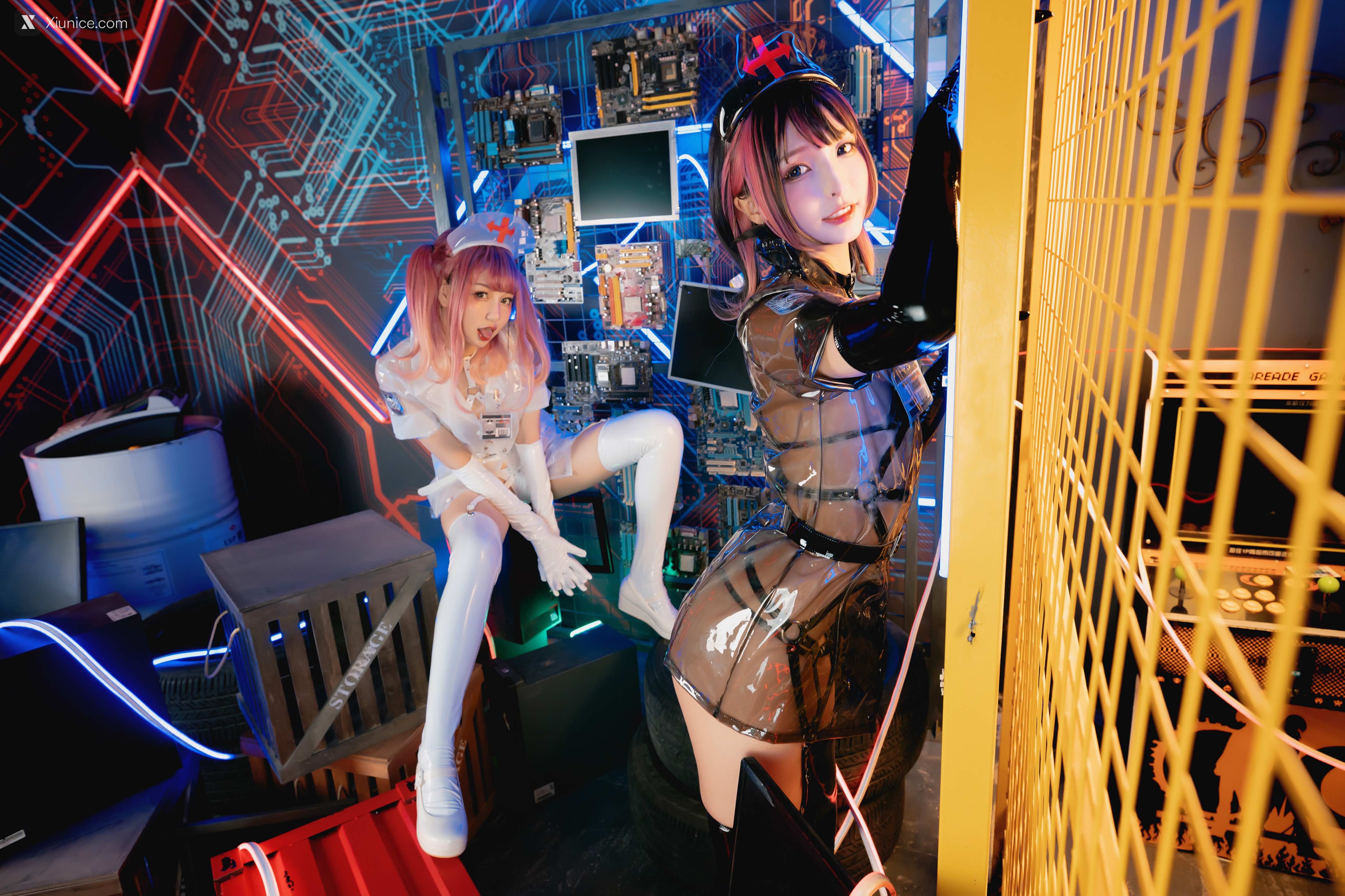Coser@神楽坂真冬 Vol.057 绝对企画-透明黑白护士双人《無色哲学》 第93张