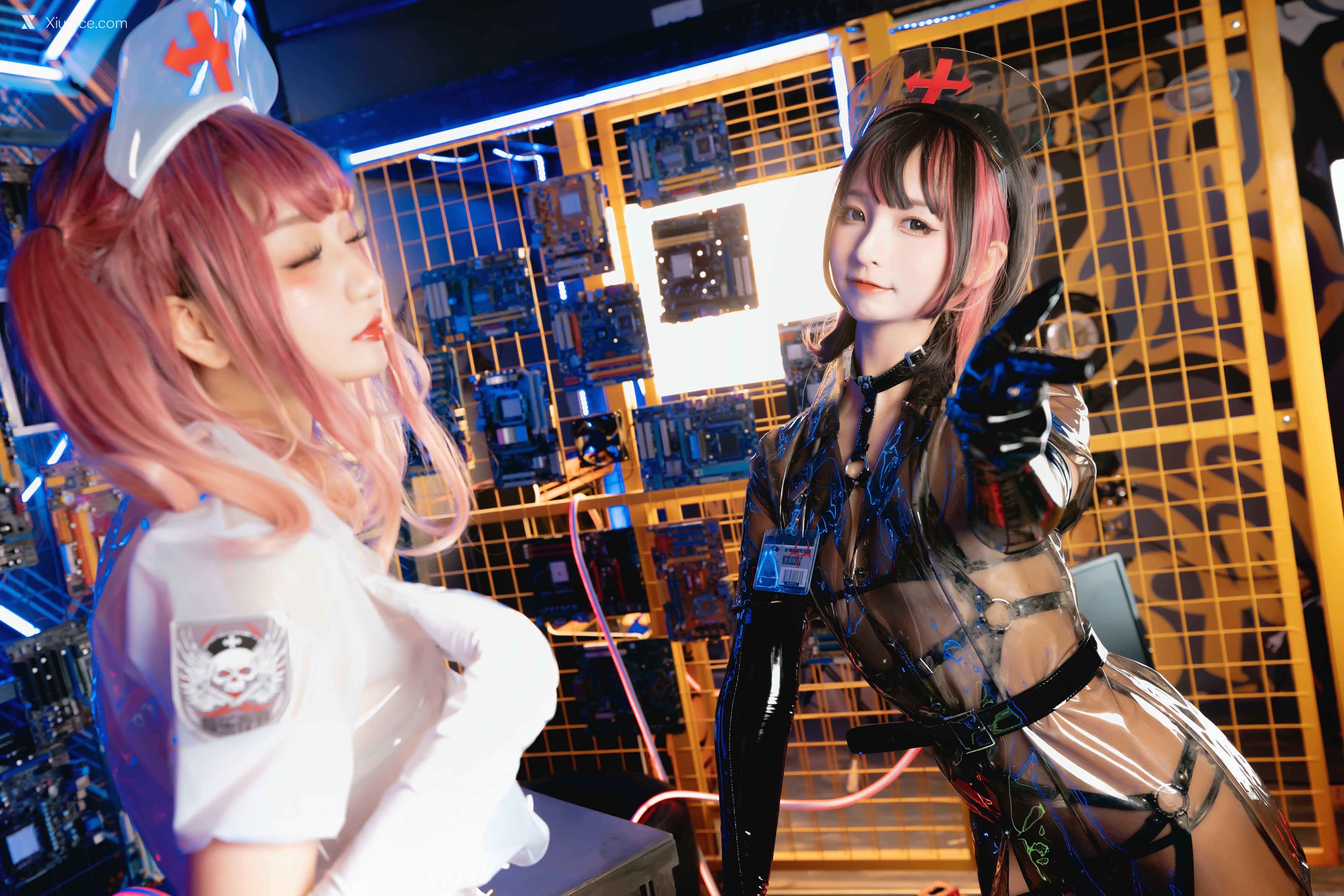 Coser@神楽坂真冬 Vol.057 绝对企画-透明黑白护士双人《無色哲学》 第80张