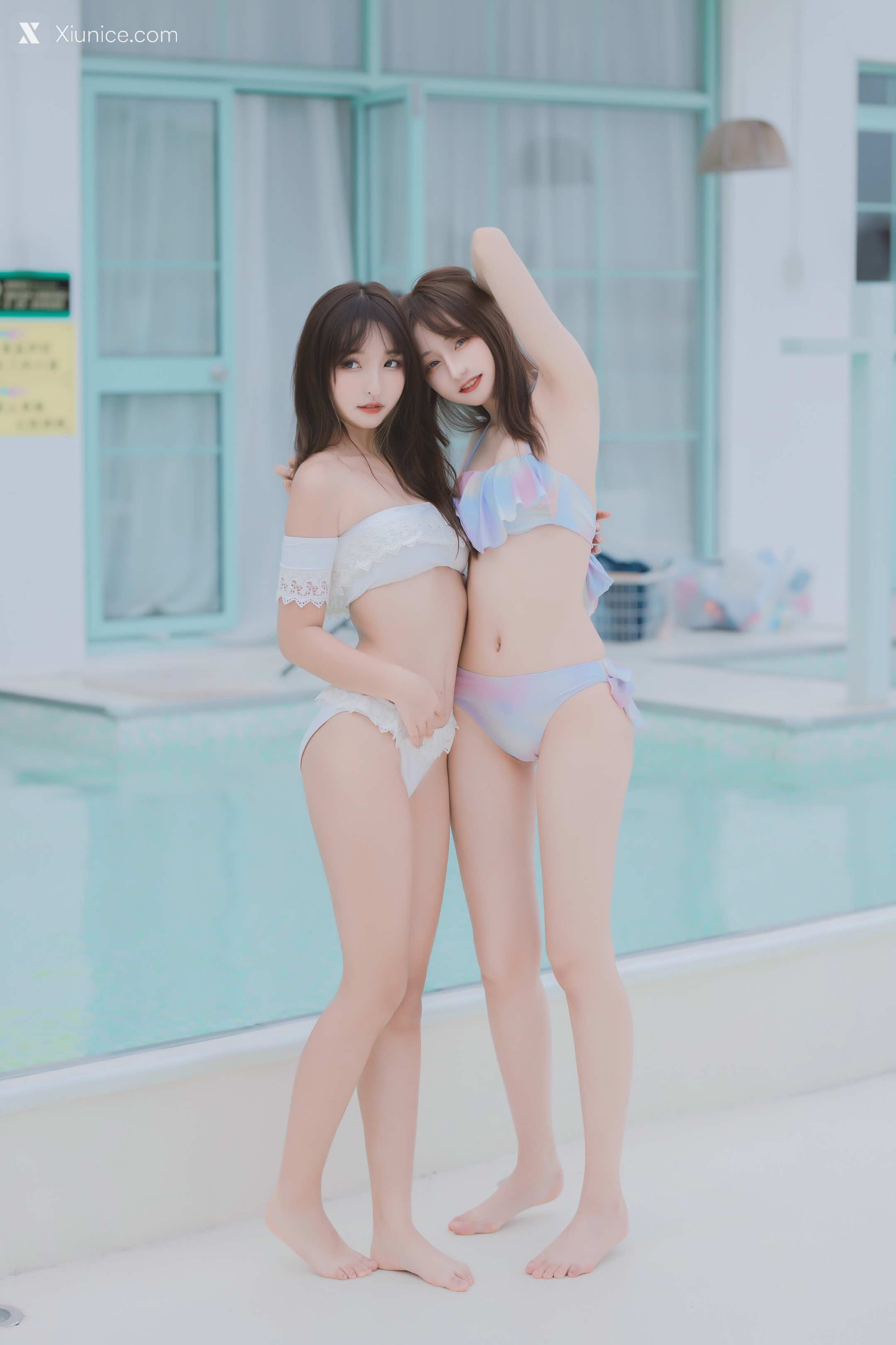 Coser@神楽坂真冬 Vol.058 绝对企画-夏日双人比基尼《笑颜水时计》 第8张