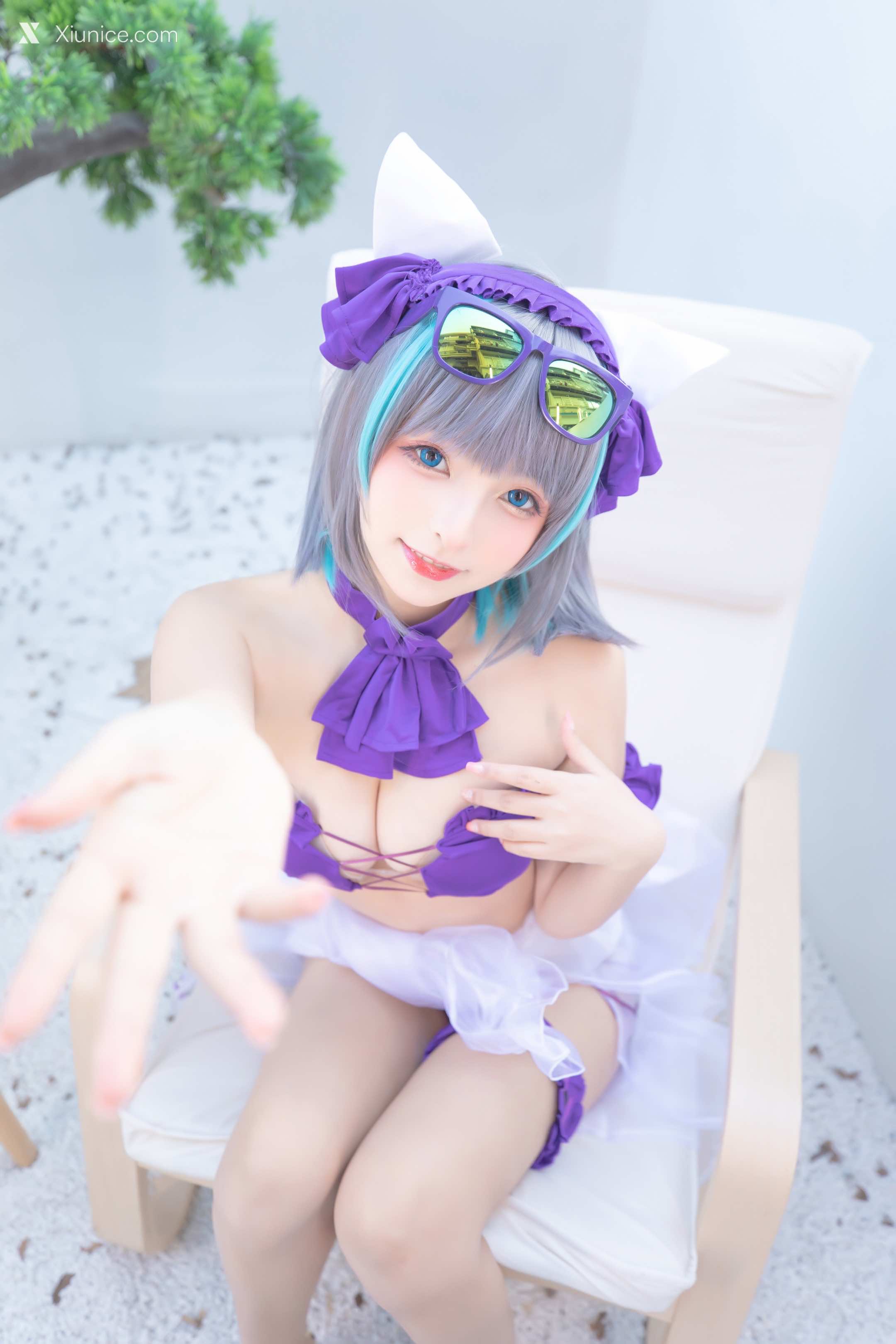 Coser@神楽坂真冬 Vol.085 绝对企画-柴郡cos《纯色庭院》 第7张