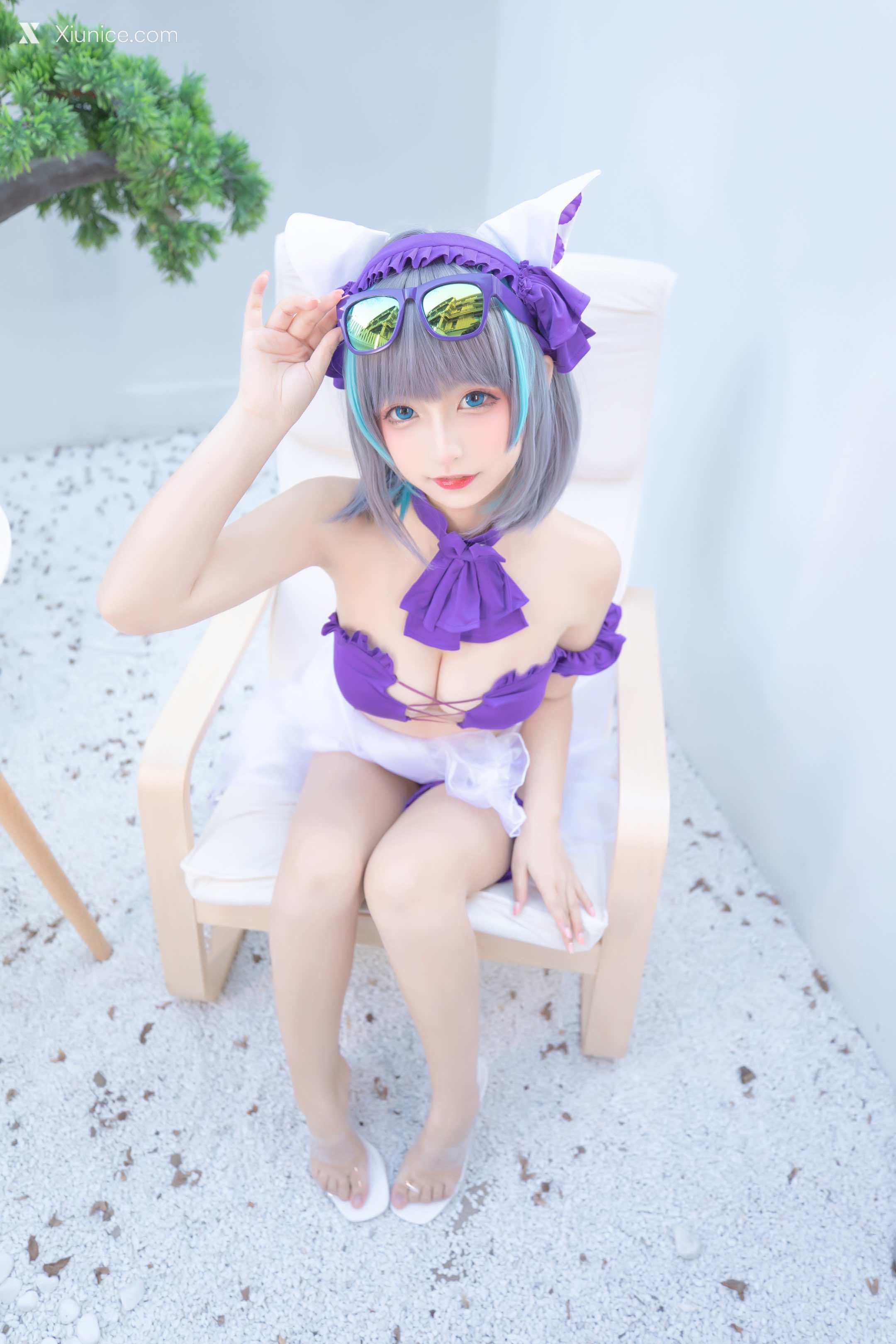 Coser@神楽坂真冬 Vol.085 绝对企画-柴郡cos《纯色庭院》 第4张