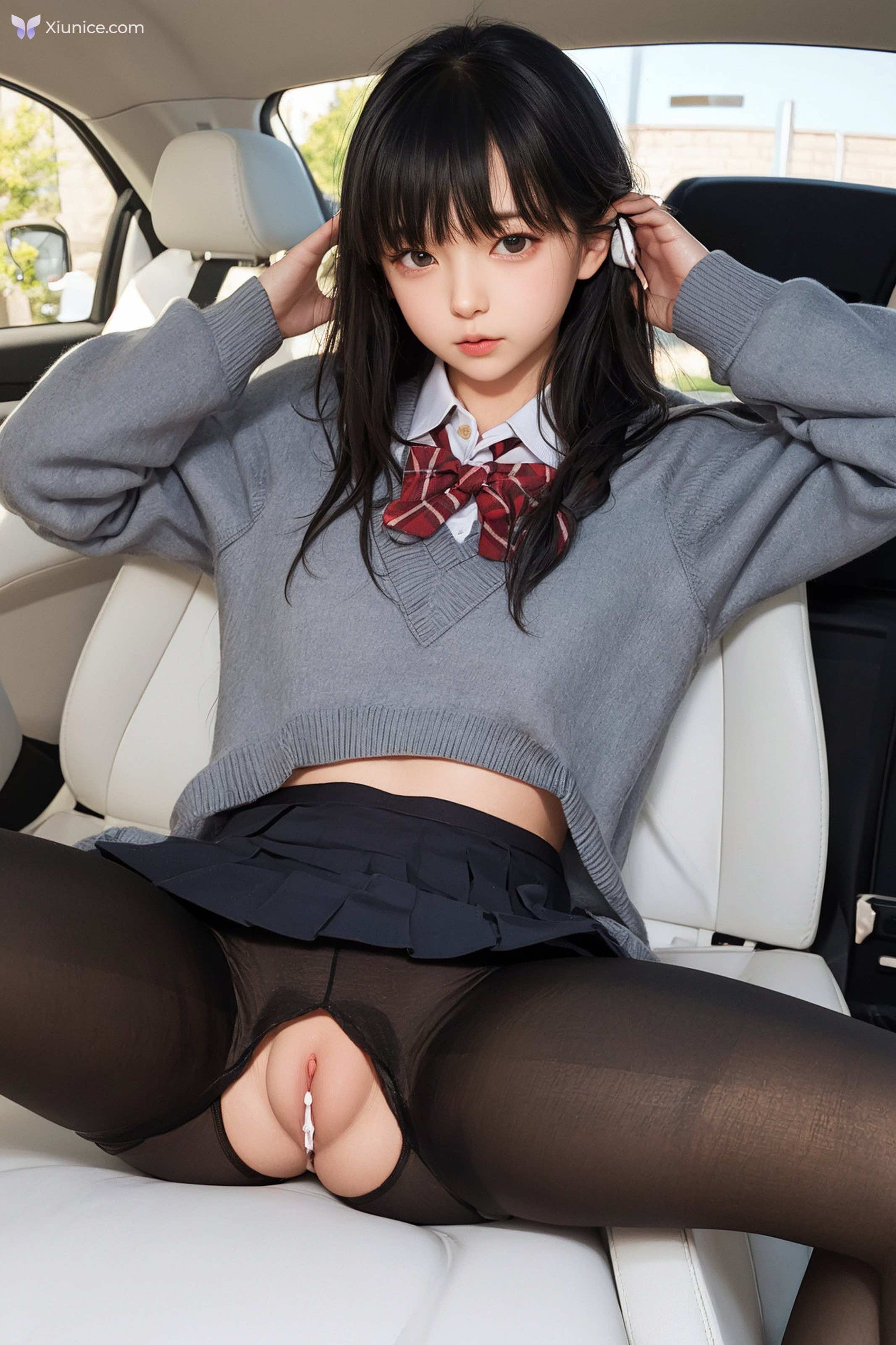 AI Girl AI美女车内丝袜露出无码图集 第156张