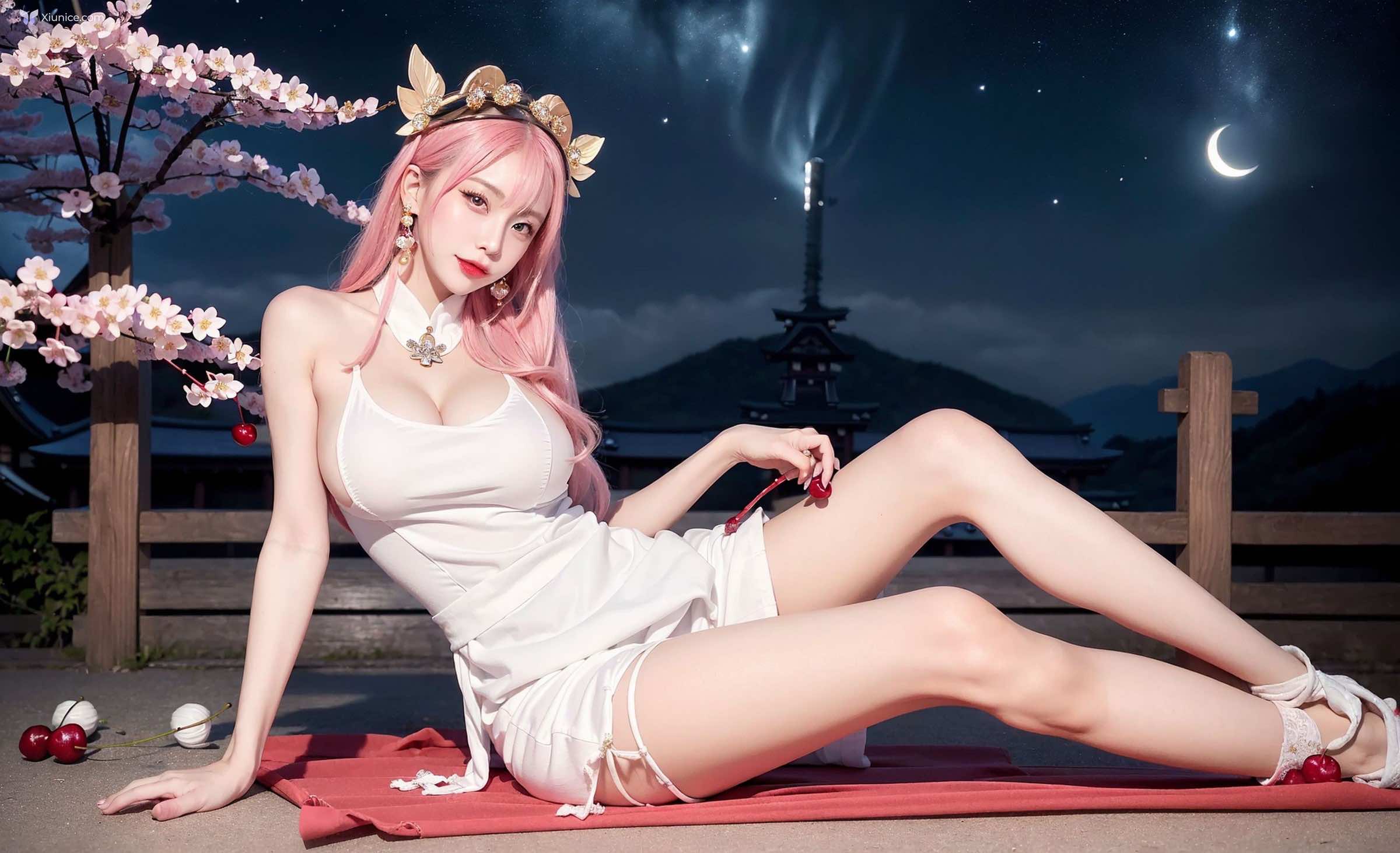 AI Girl Cherry Blossom Girl 第5张