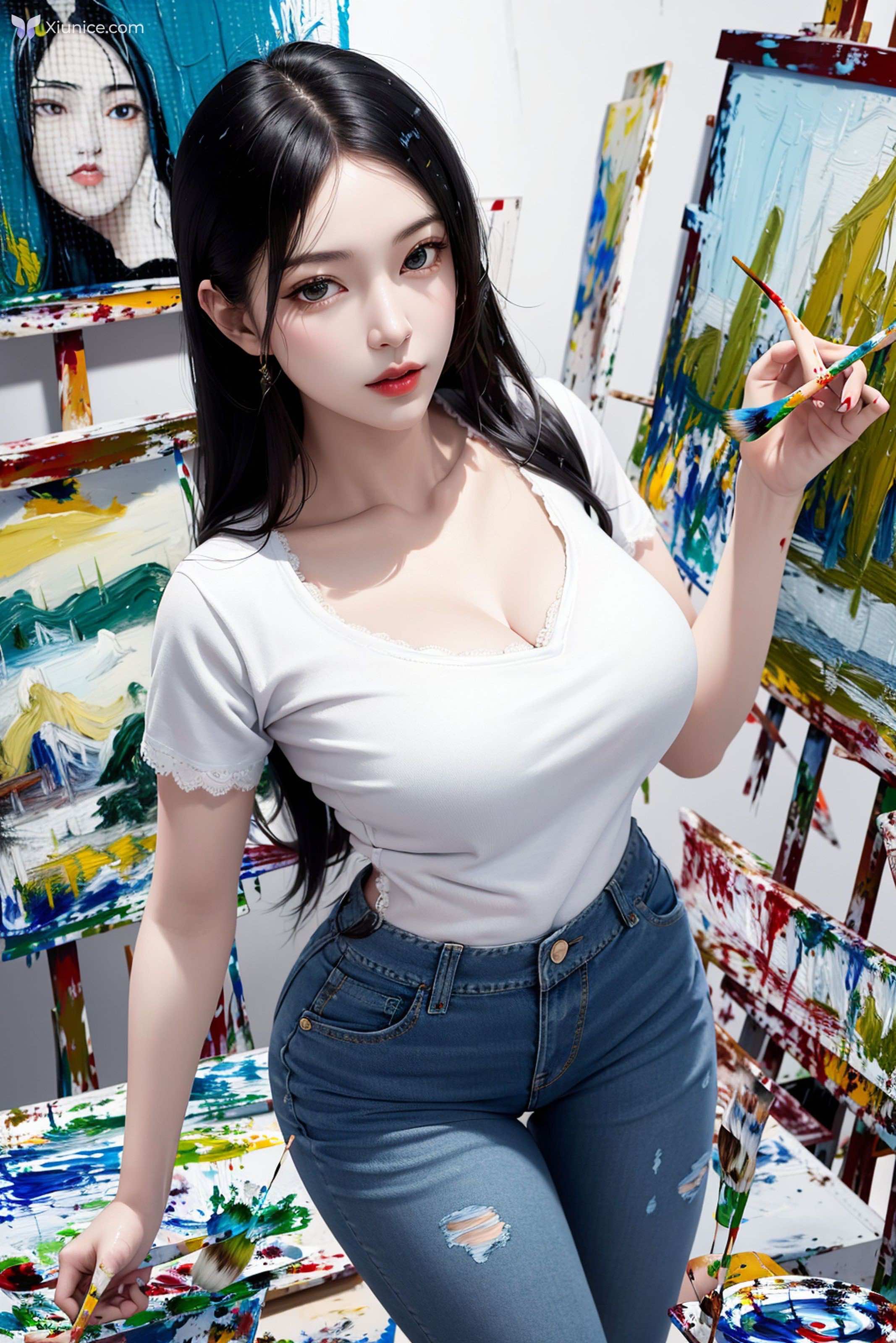 AI Girl Beautiful – Painting Art_extra 第1张
