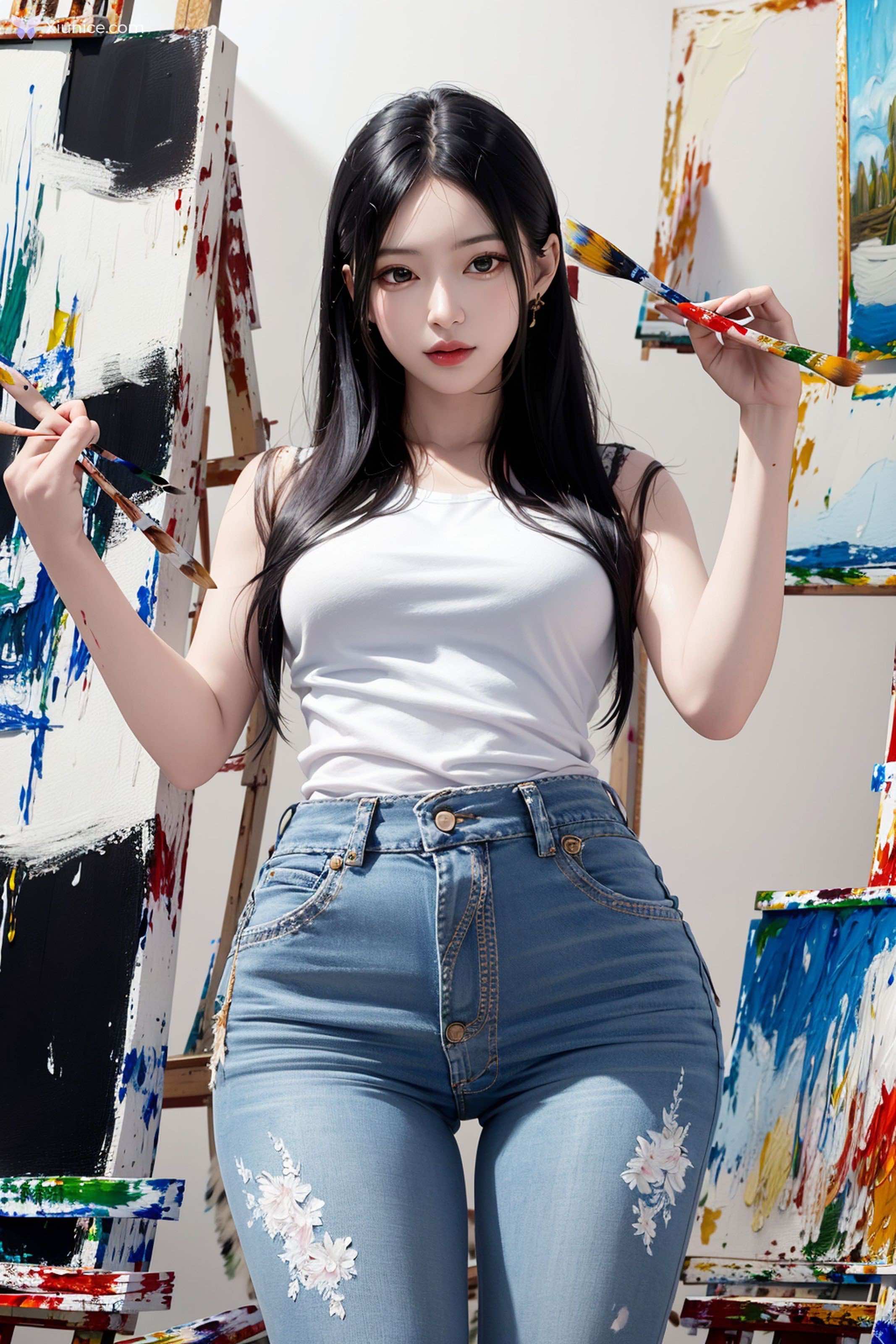 AI Girl Beautiful – Painting Art_extra 第10张